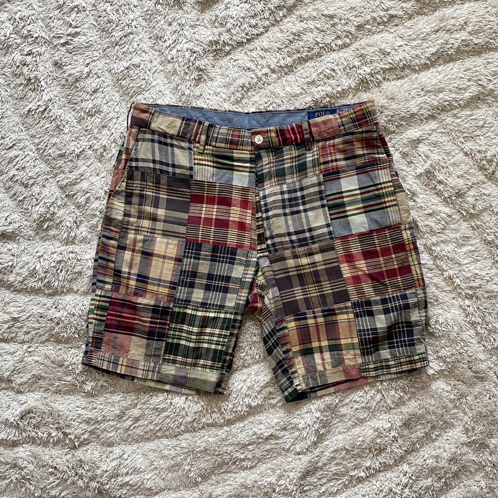 Polo Ralph Lauren Madras Check Patchwork Shorts 34 - 체리피커