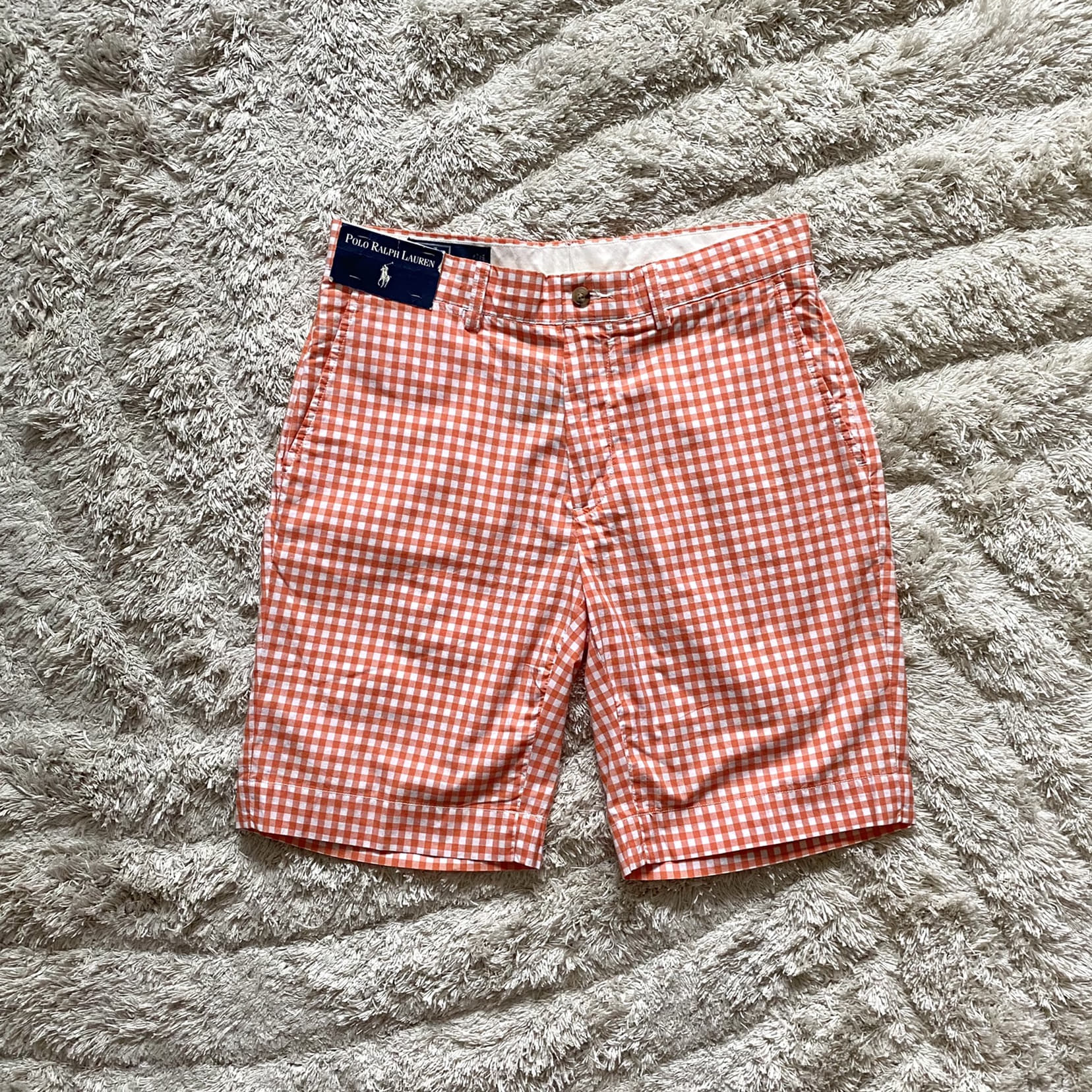 Polo Ralph Lauren Orange Gingham Check Shorts 31 - 체리피커