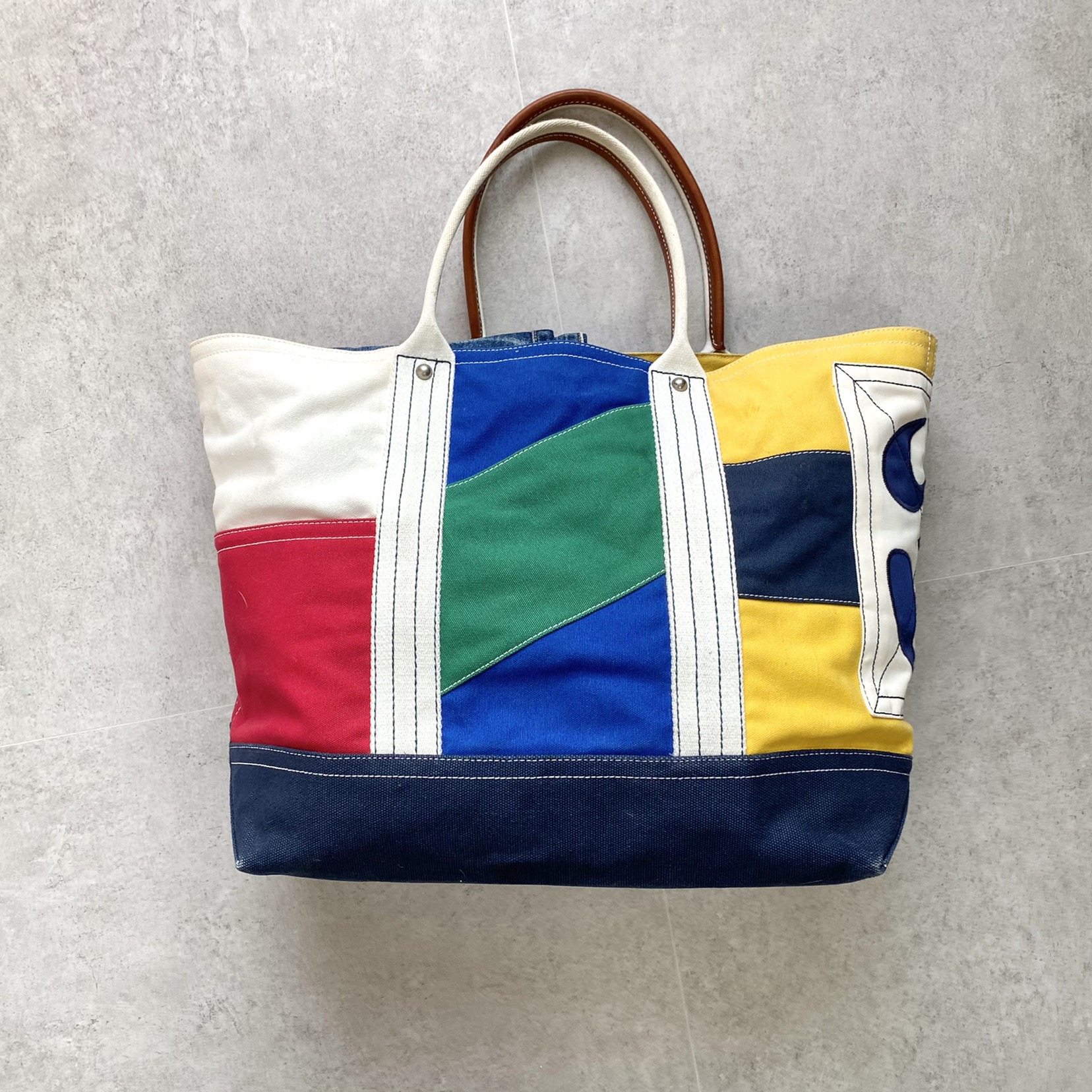 Rugby Ralph Lauren Mix Matched Colorway Canvas Tote Bag - 체리피커