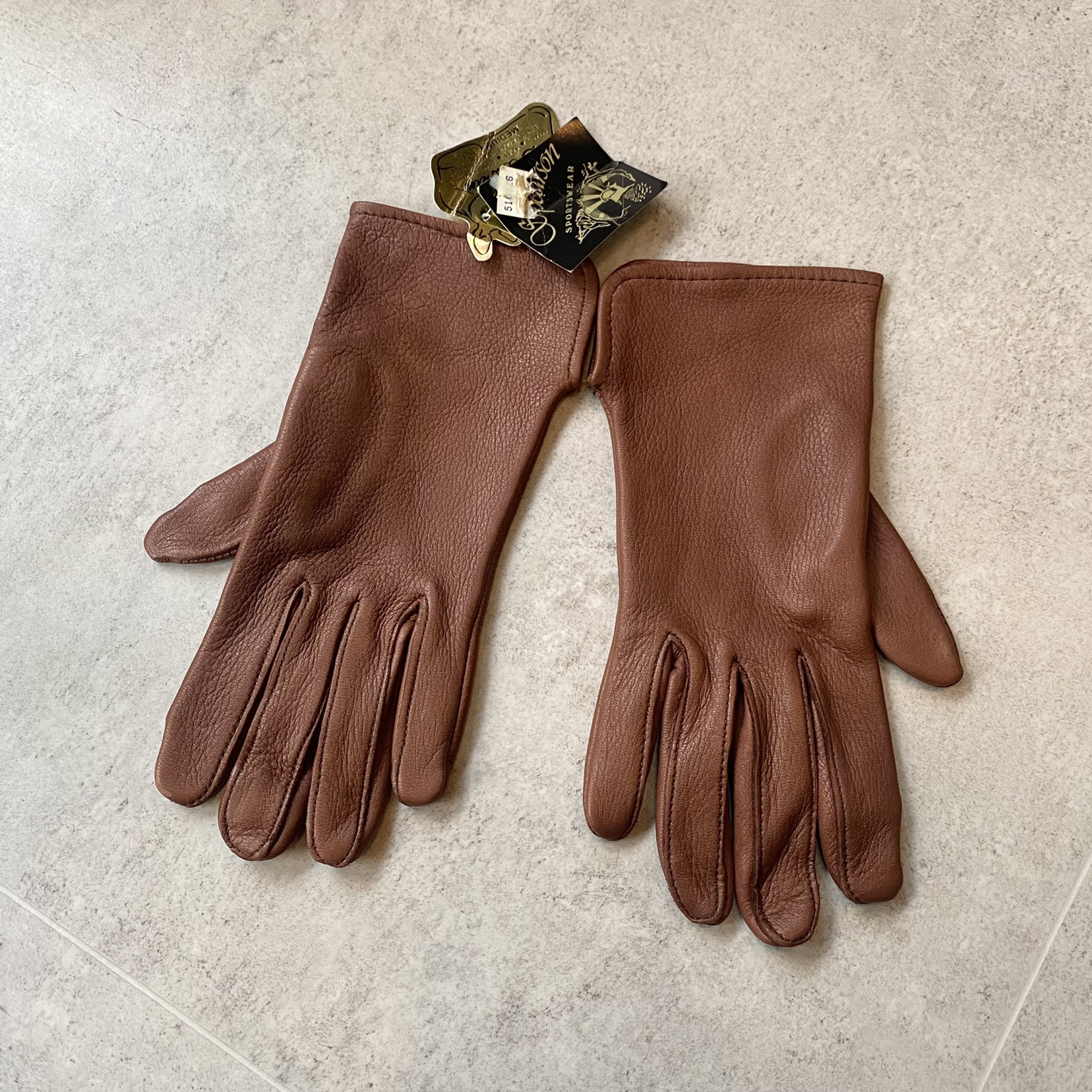 Spearson Deerskin Leather Brown Gloves M for Women - 체리피커