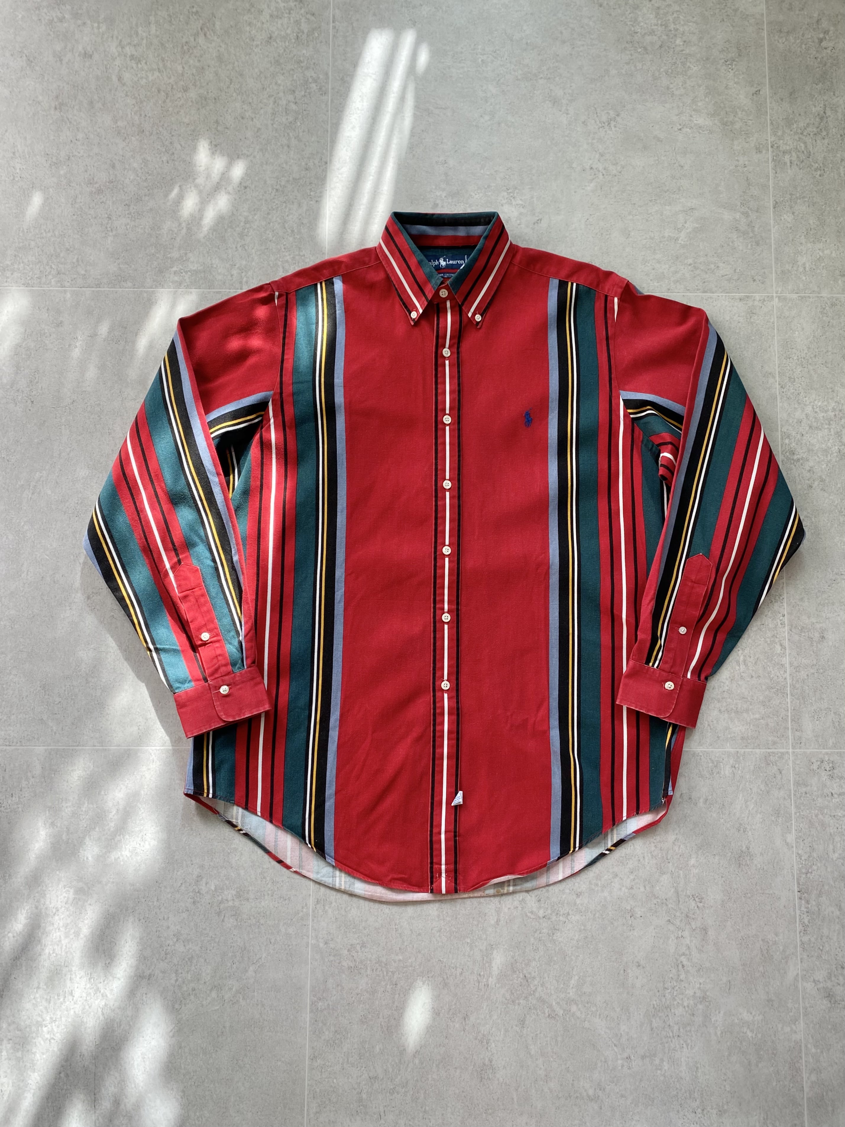 80&#039;s Polo Ralph Lauren Striped Shirt L(~105) - 체리피커