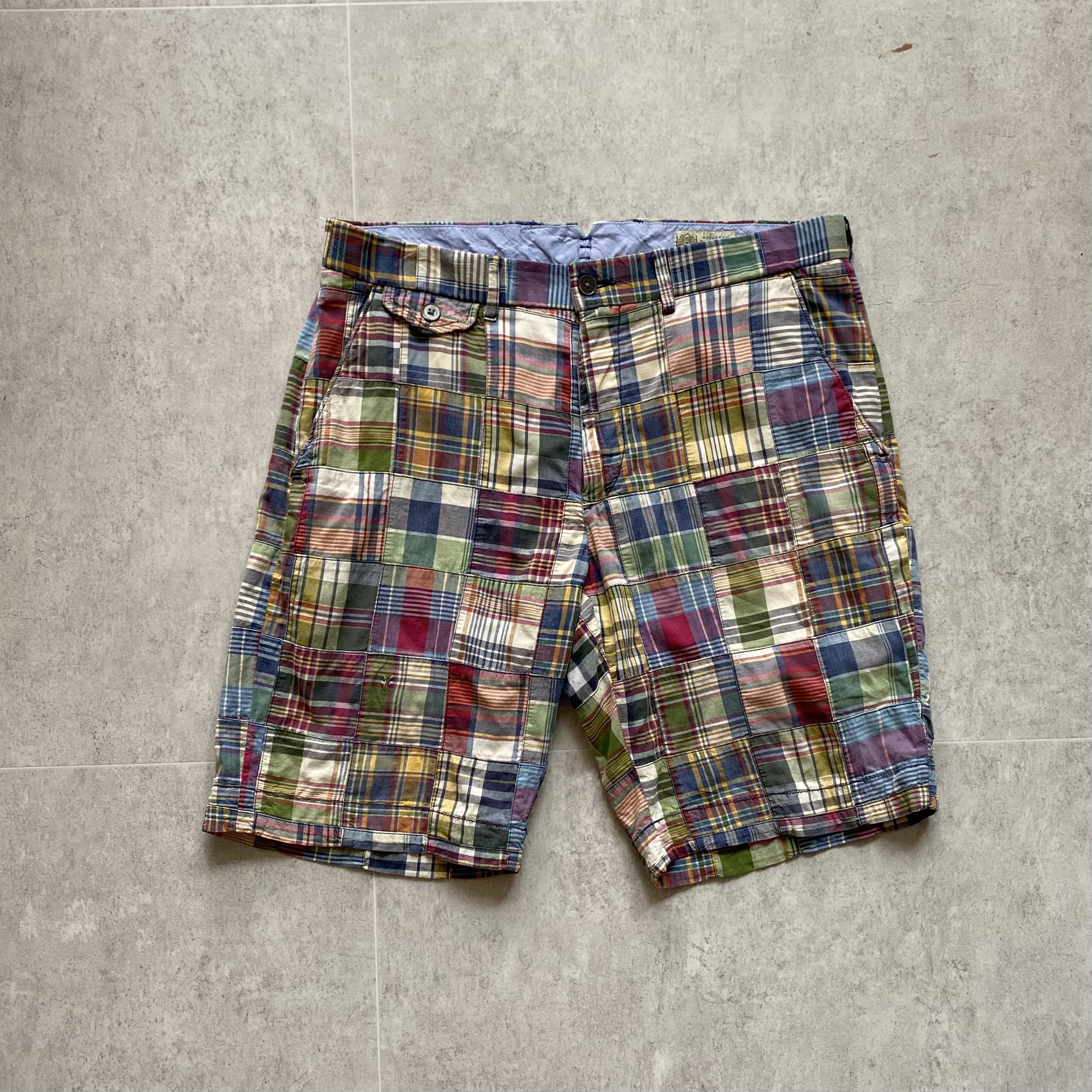 Polo Ralph Lauren Madras Check Patchwork Shorts 33 Size - 체리피커