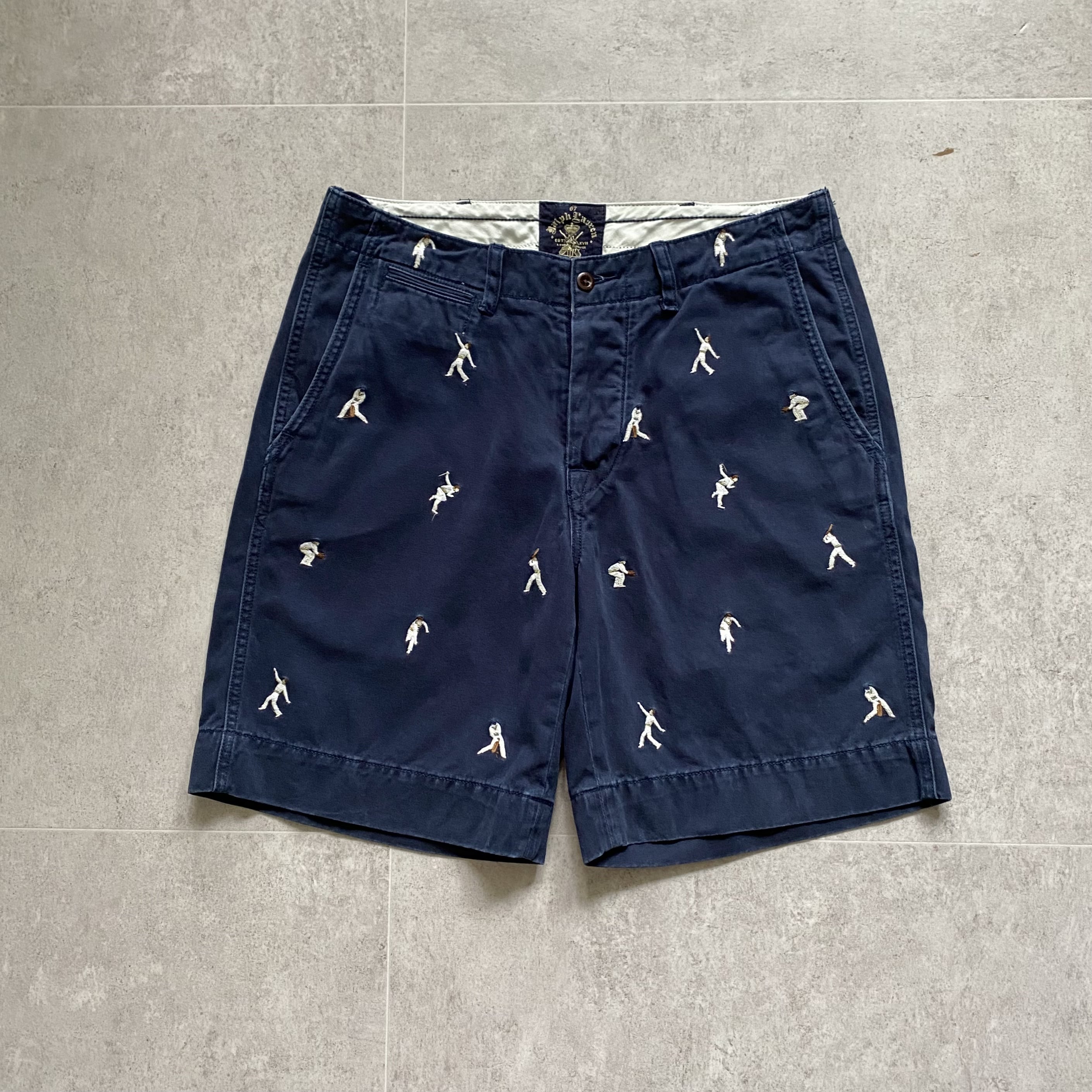 Polo Ralph Lauren Cricket Playing Embroidered Shorts 32 Size - 체리피커