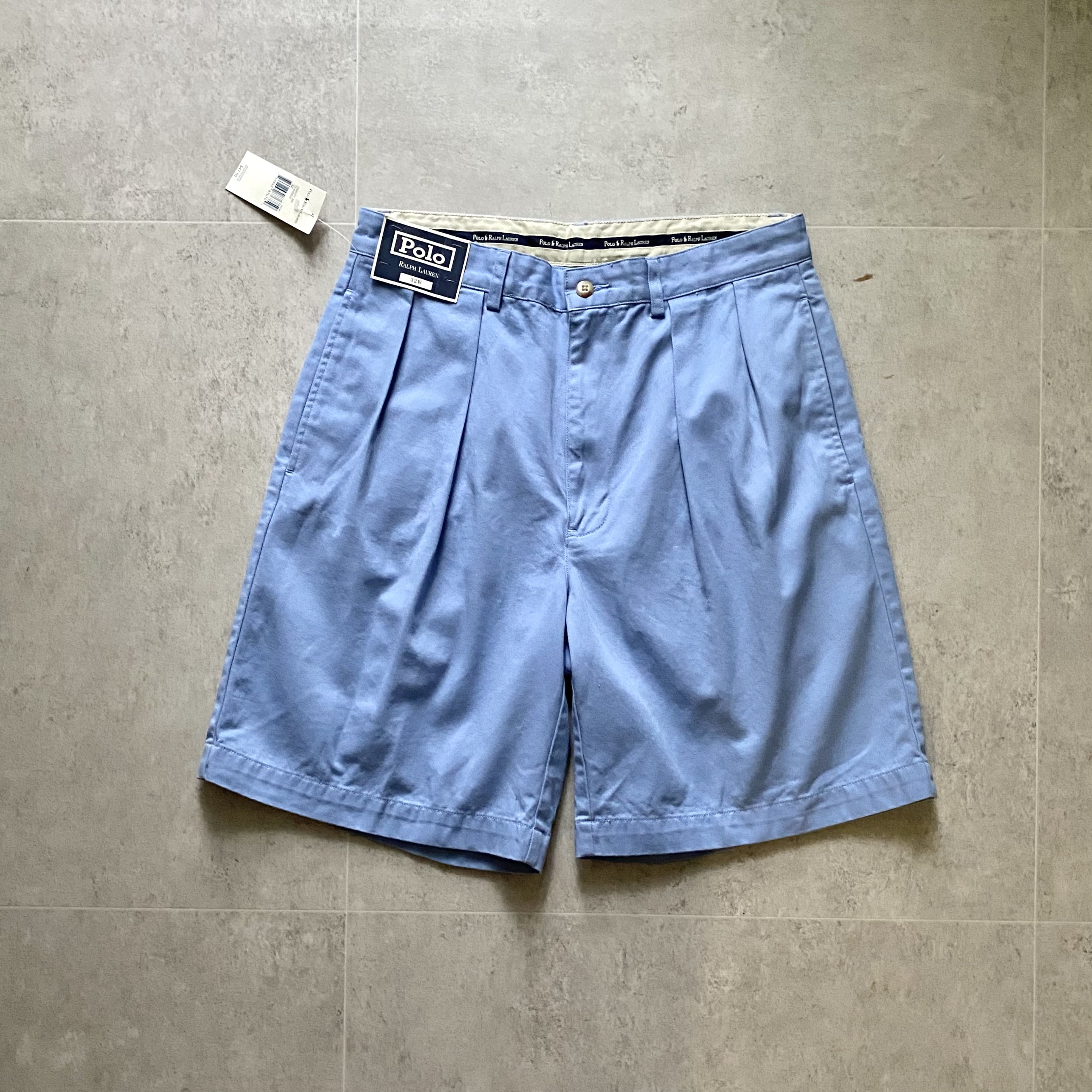 90&#039;s Polo Ralph Lauren 2 Tuck Classic Cotton Shorts 30~31 Size Deadstock - 체리피커