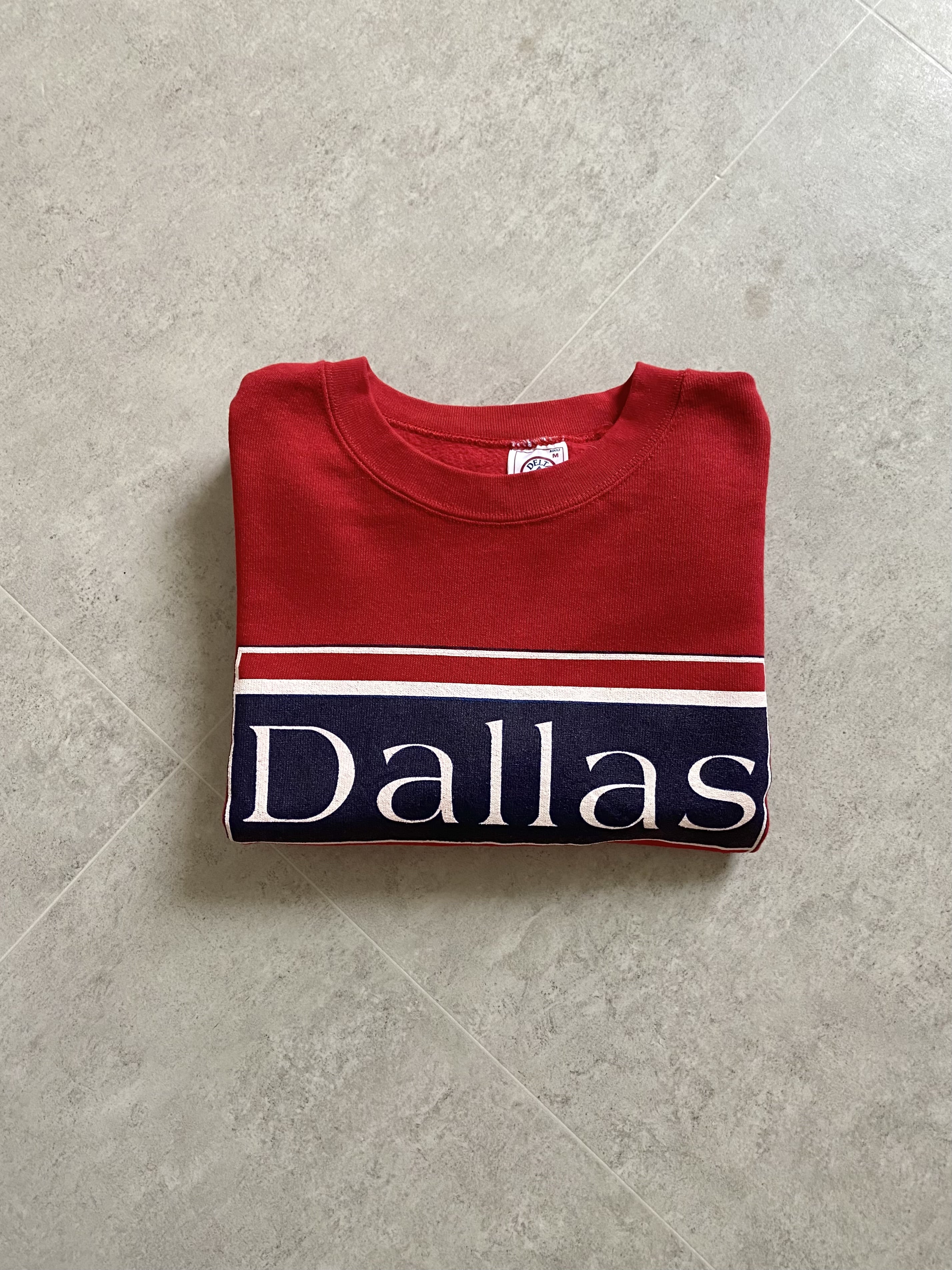 90&#039;s Delta &#039;DALLAS&#039; Texas Mid Weight Sweatshirt M(100) Made In U.S.A. - 체리피커