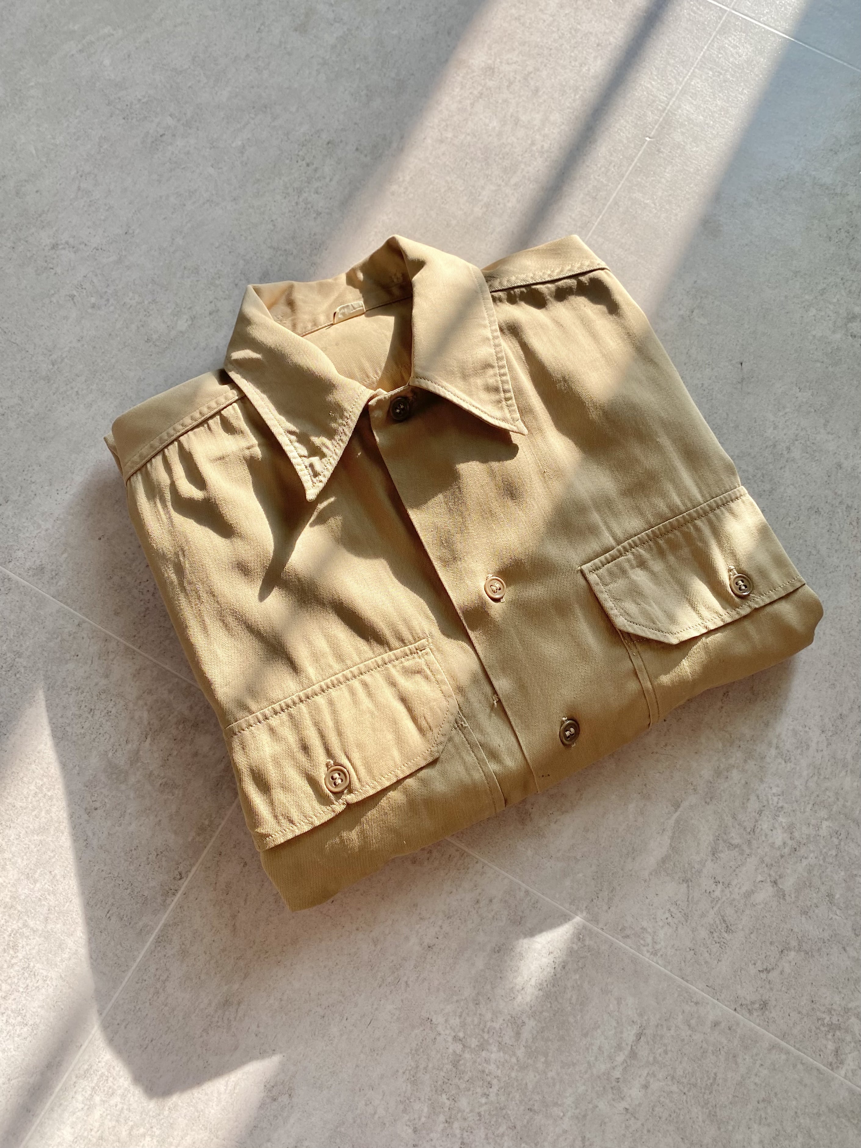 40&#039;s WW2 U.S. Army Khaki Officer Shirt 15-33(100) - 체리피커