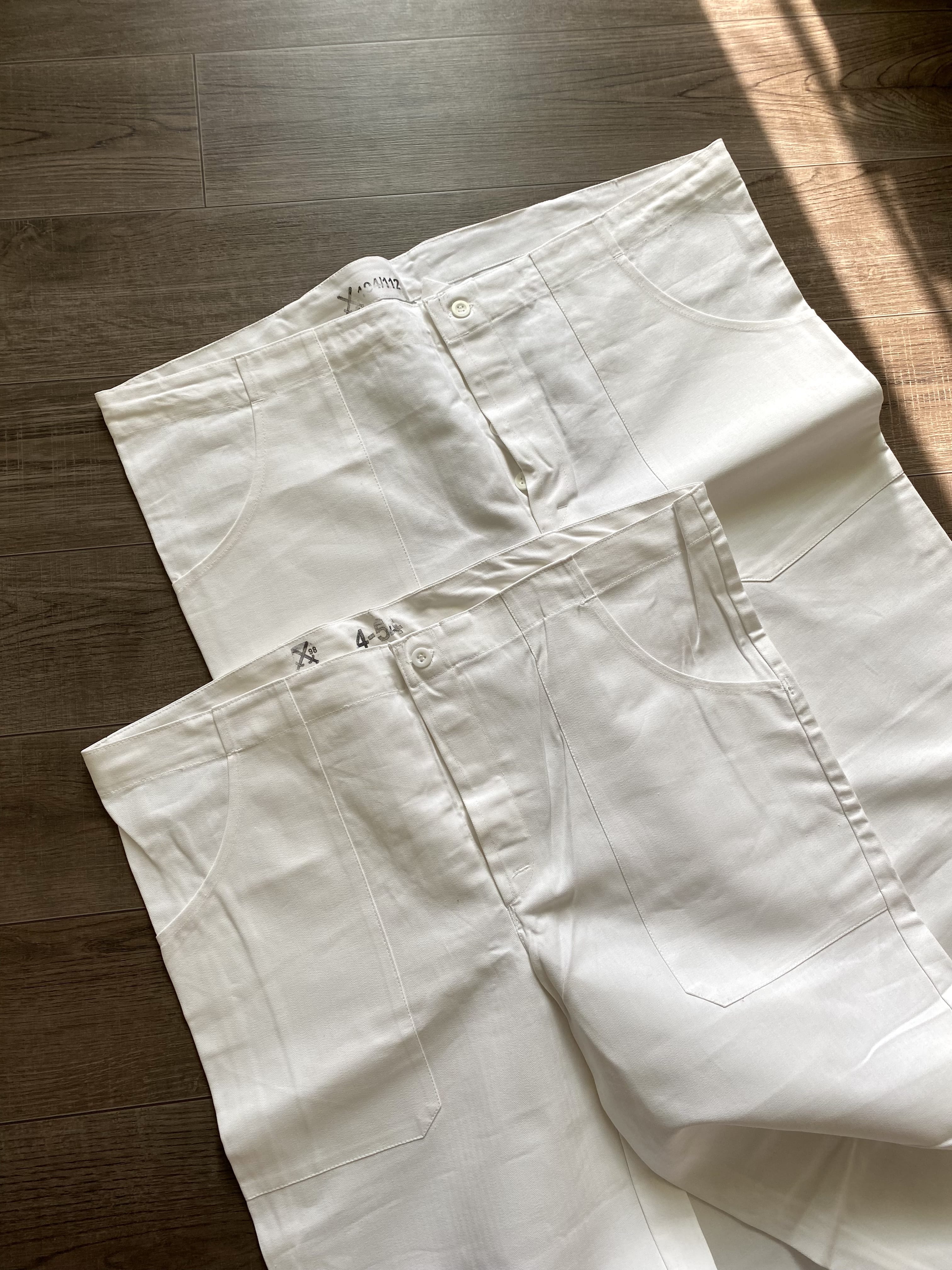 NOS Old Czech Army HBT White String Pants 32/34 Size - 체리피커