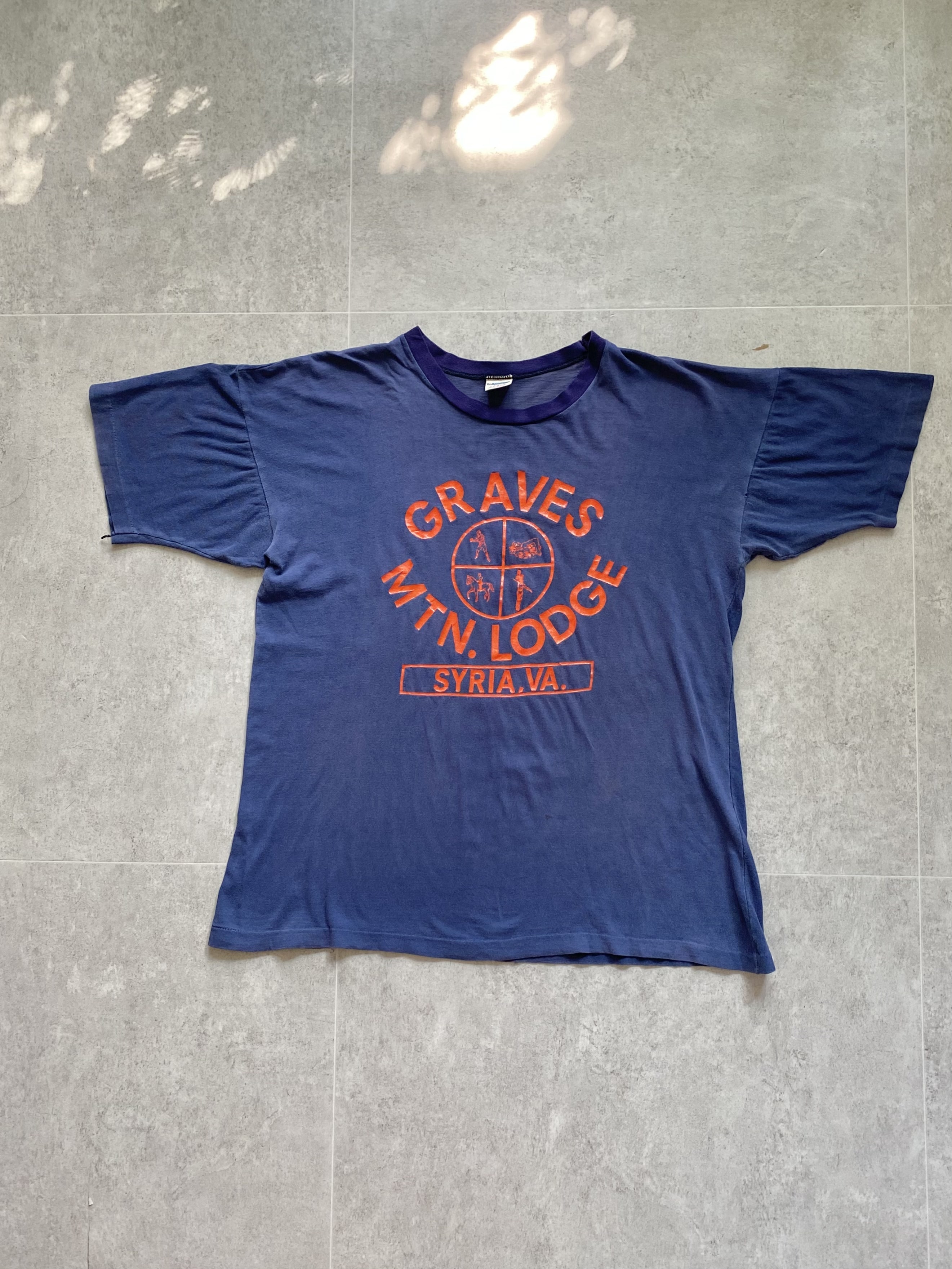 70&#039;s Champion Print T-Shirt L(100~103) - 체리피커