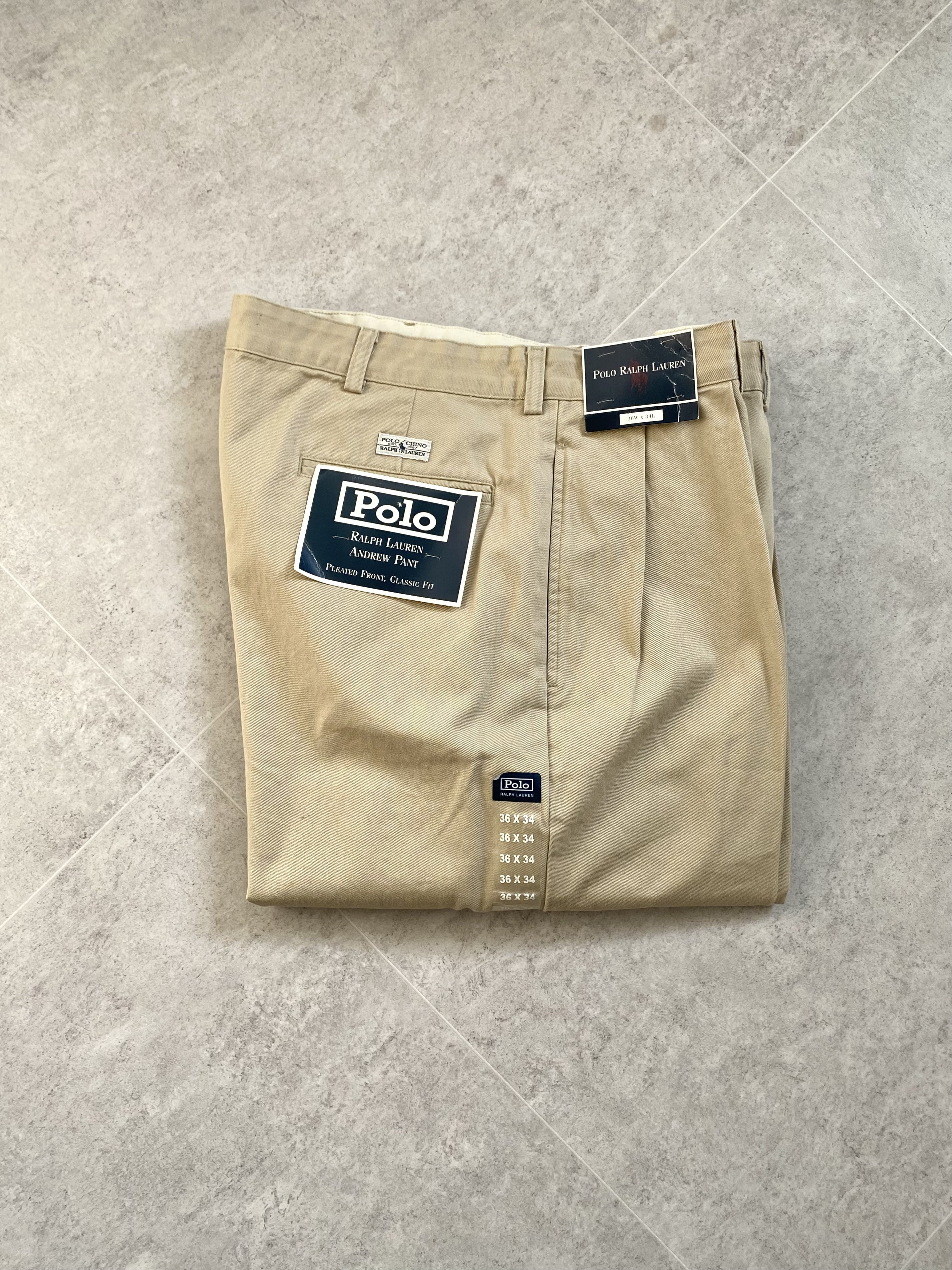 (Deadstock) 90&#039;s Polo Ralph Lauren Andrew Classic Pants 36 Size - 체리피커