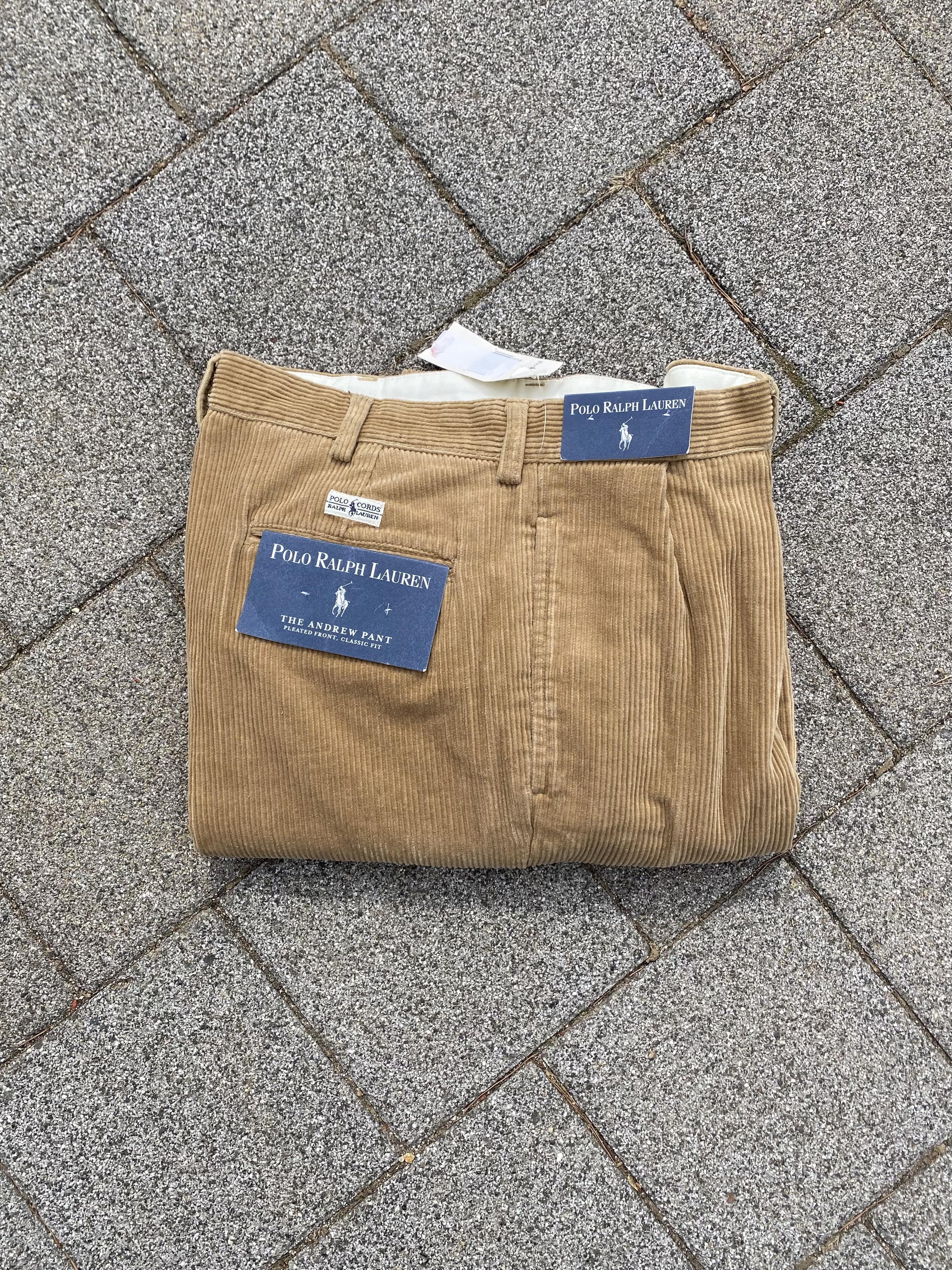 (Deadstock) 90&#039;s Polo Ralph Lauren Andrew Classic Corduroy Pants 31~32 Size - 체리피커