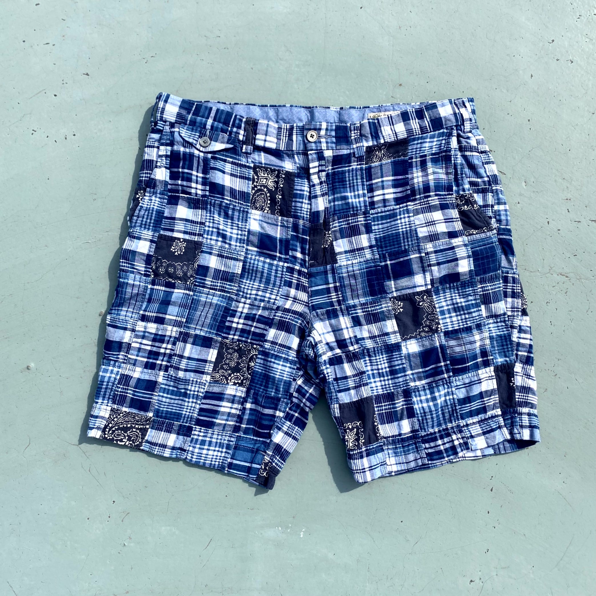 Polo Ralph Lauren Blue Fabric Patchwork Shorts 34 Size - 체리피커