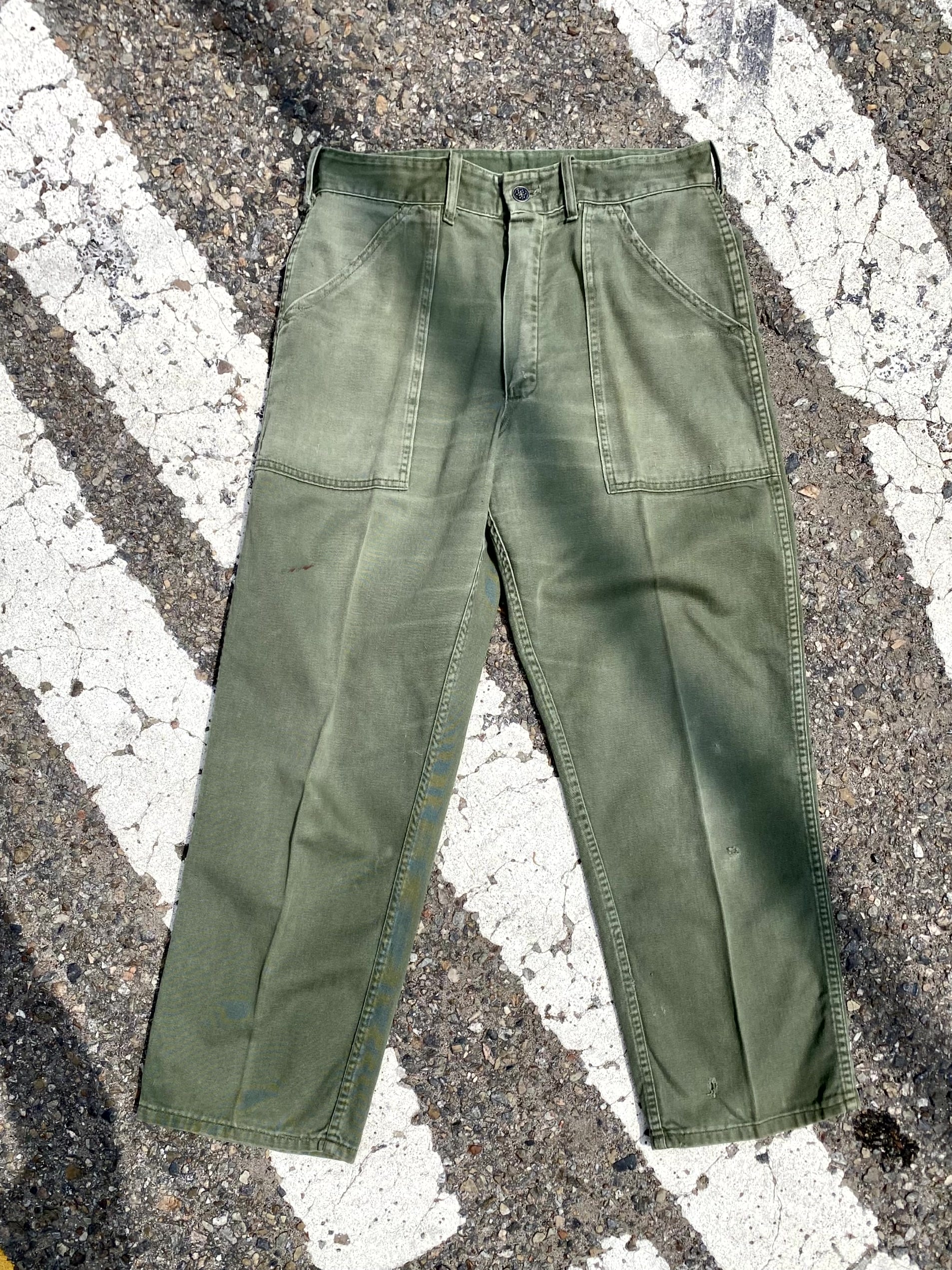 Rare 50&#039;s U.S. Army 13 Star Button OG 107 Fatigue Trousers 30 Size - 체리피커
