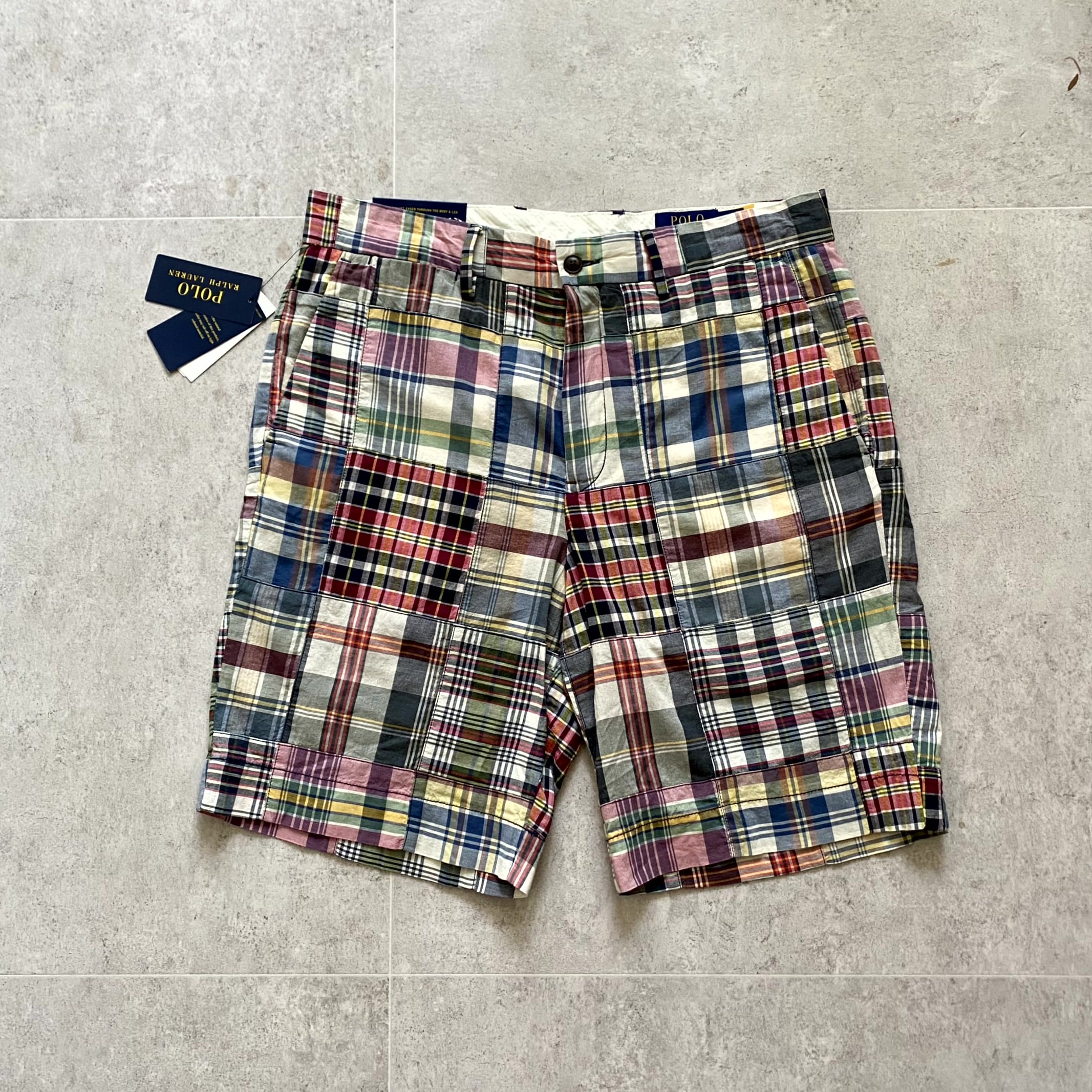 Polo Ralph Lauren Madras Check Patchwork Shorts 32~33 Size #4 - 체리피커