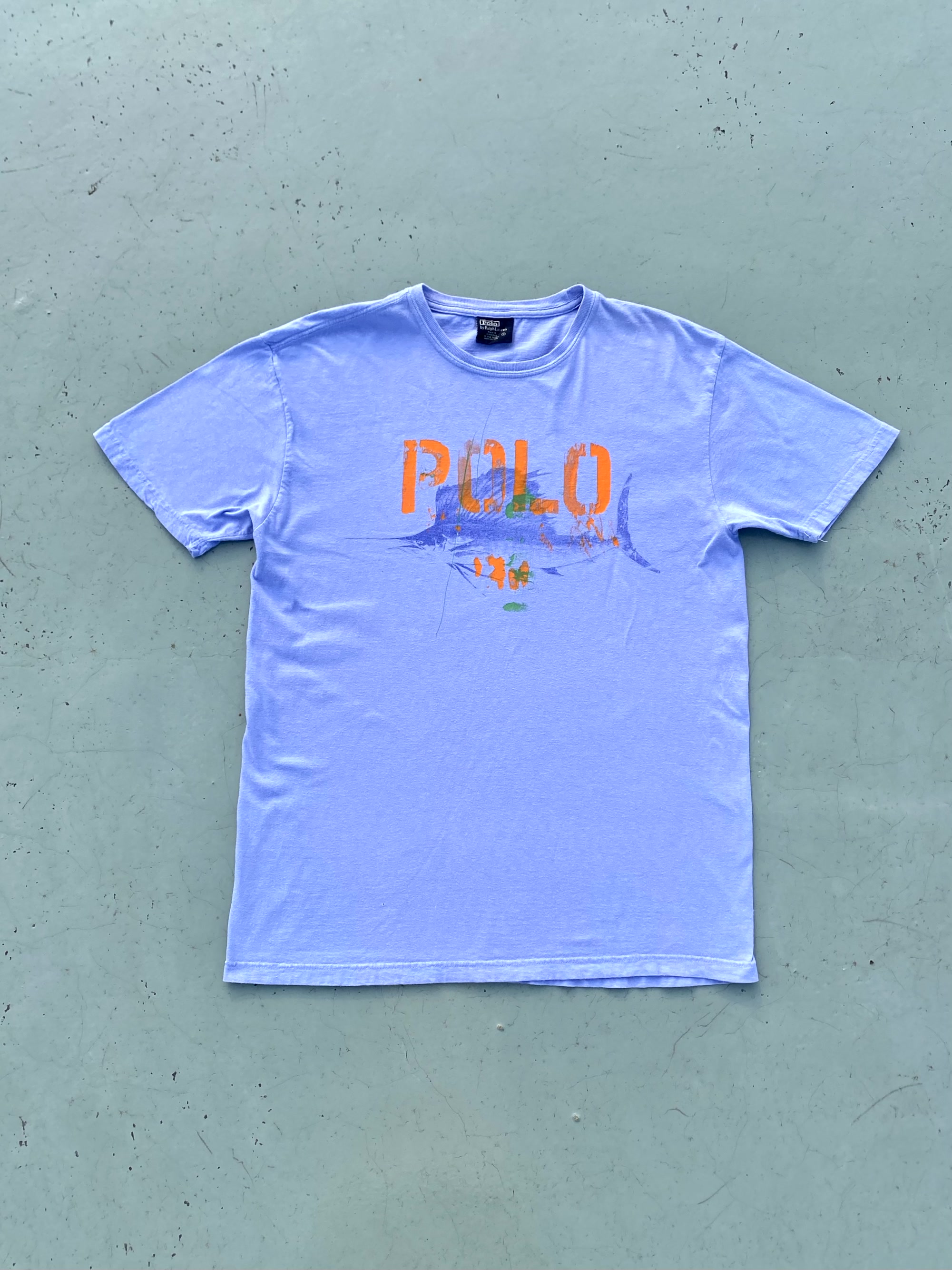 90&#039;s Polo by Ralph Lauren Herring Fish Graphic T-Shirt S(~100) - 체리피커