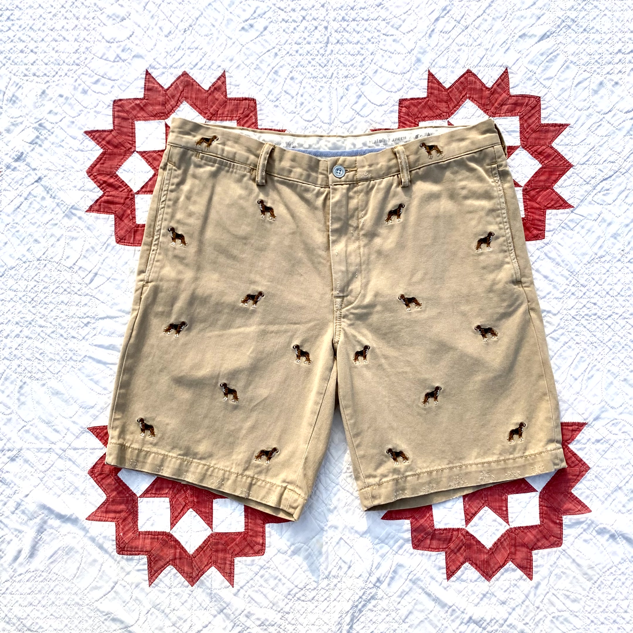 Polo Ralph Lauren Hound Dog Embroidered Shorts 35~36 Size - 체리피커