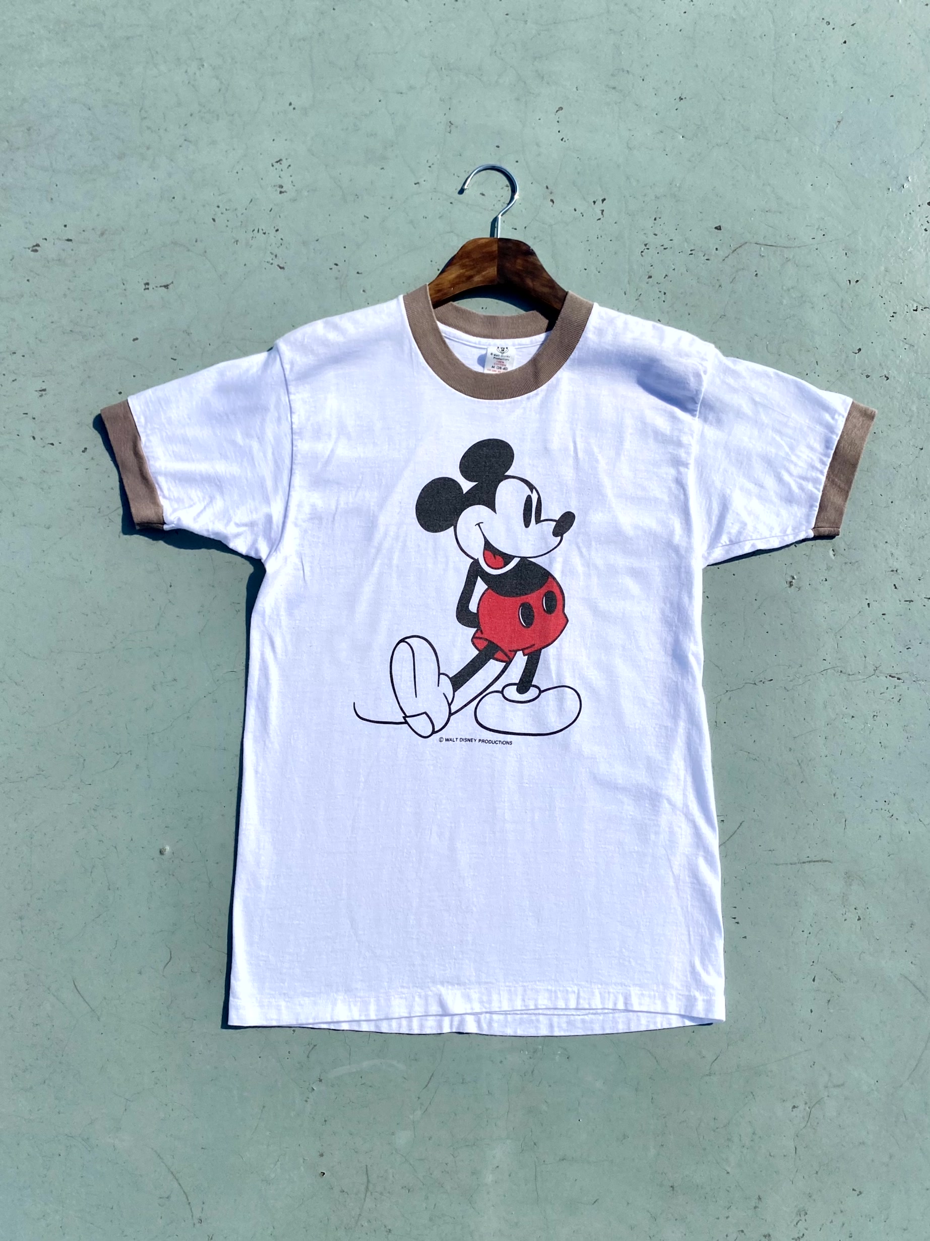 80&#039;s Walt Disney Original Mickey Mouse Ringer T-Shirt M(95~100) - 체리피커