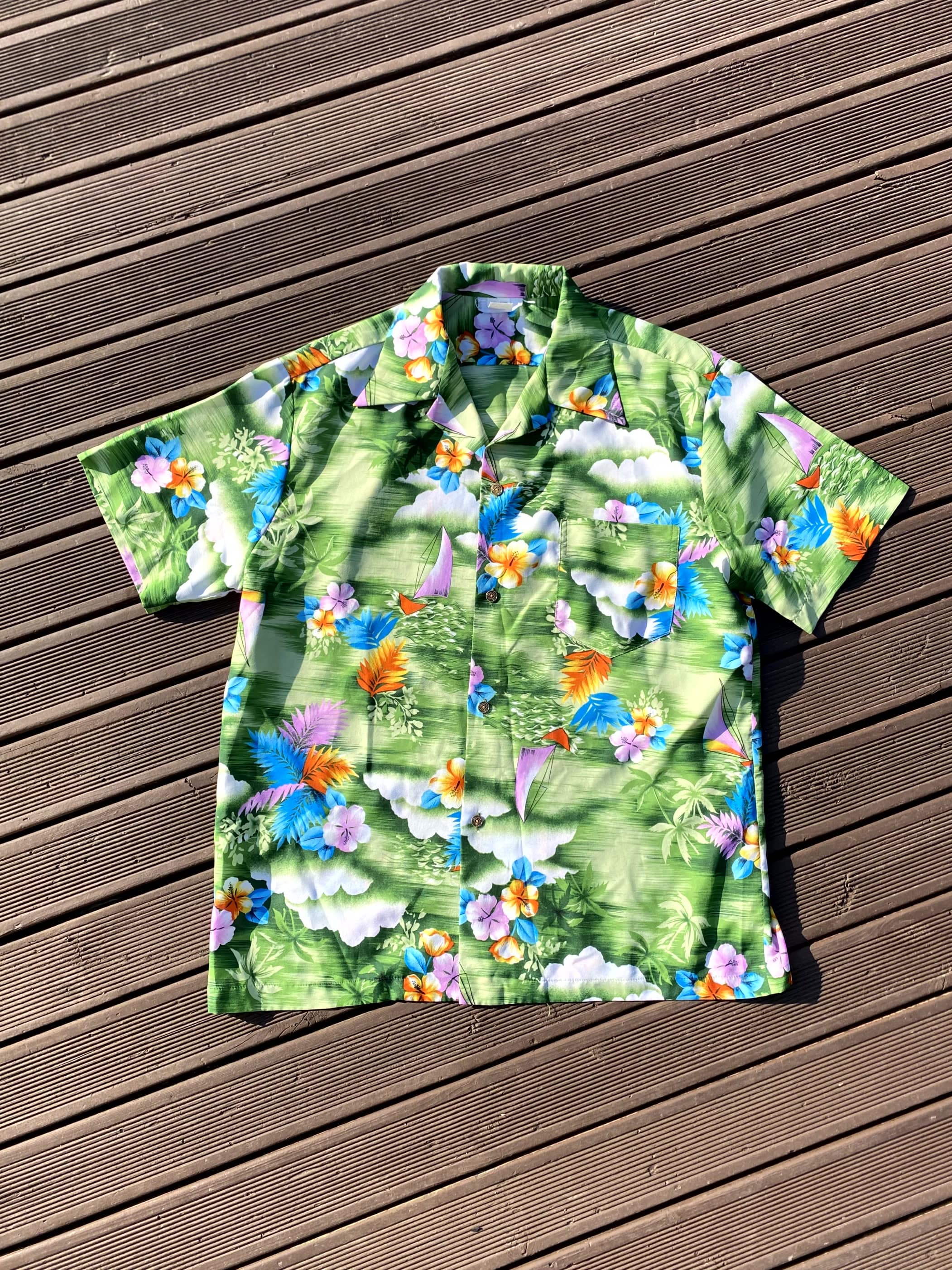 60&#039;s Vintage Hawaiian Shirt XL(~105) - 체리피커