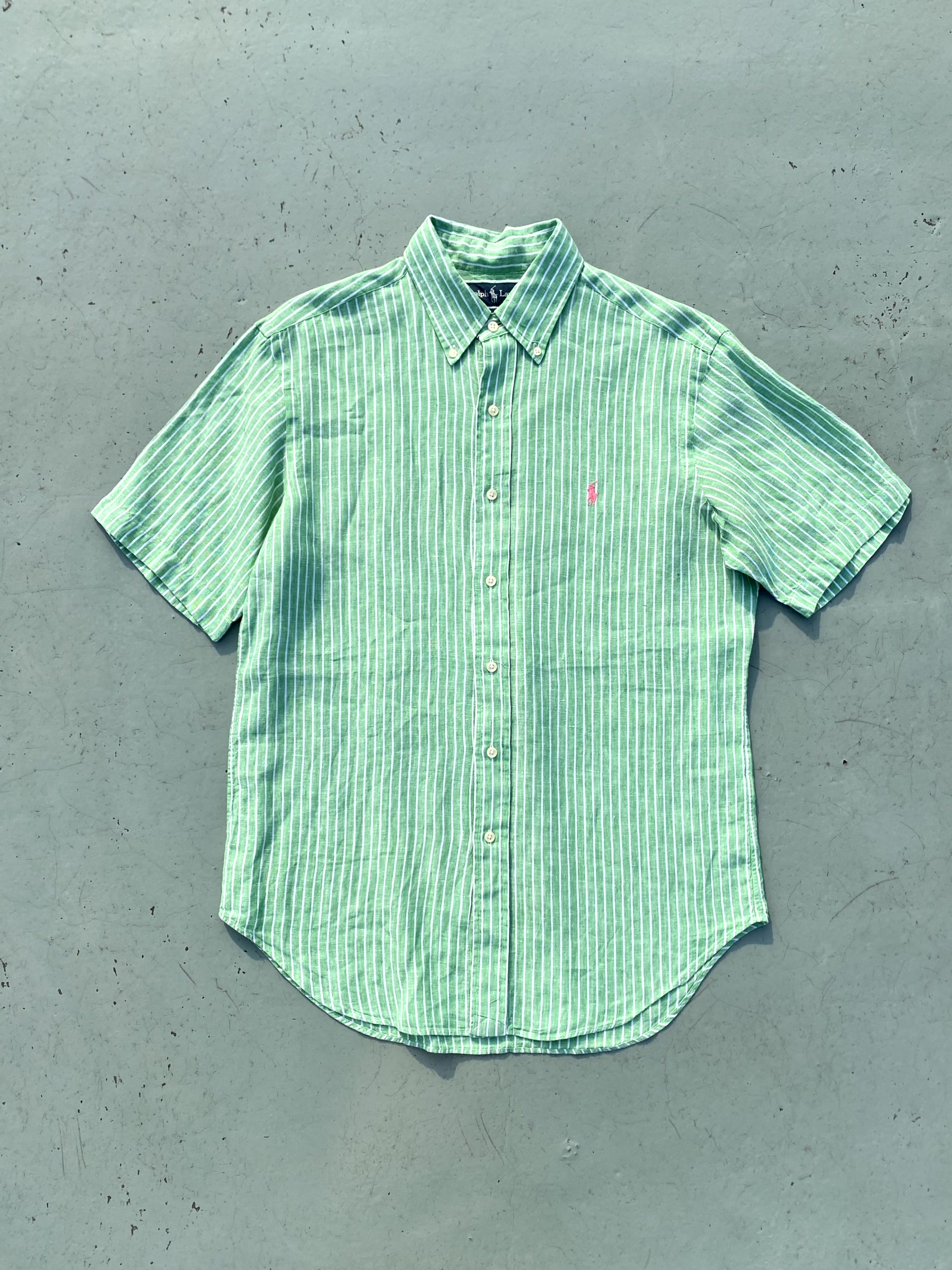 Polo Ralph Lauren Striped Linen Short Sleeve Shirt M(100~105) - 체리피커