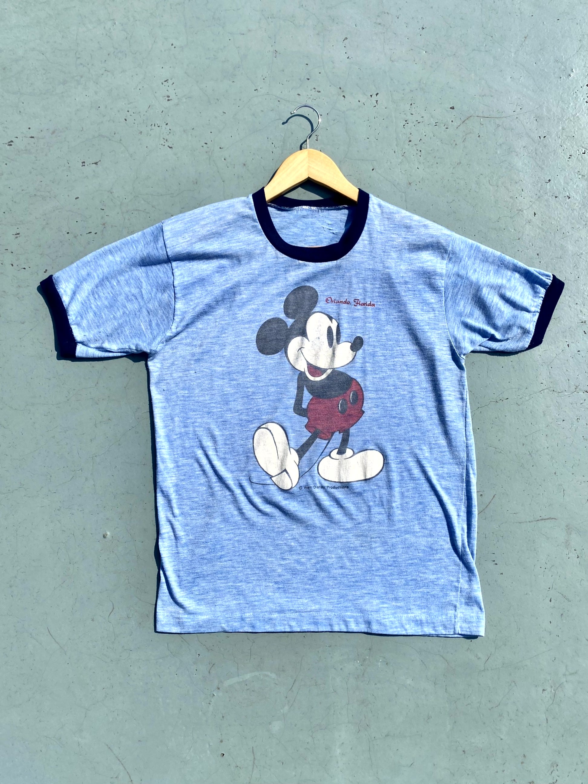 70&#039;s Walt Disney Original Mickey Mouse Ringer T-Shirt 95~100 Size - 체리피커