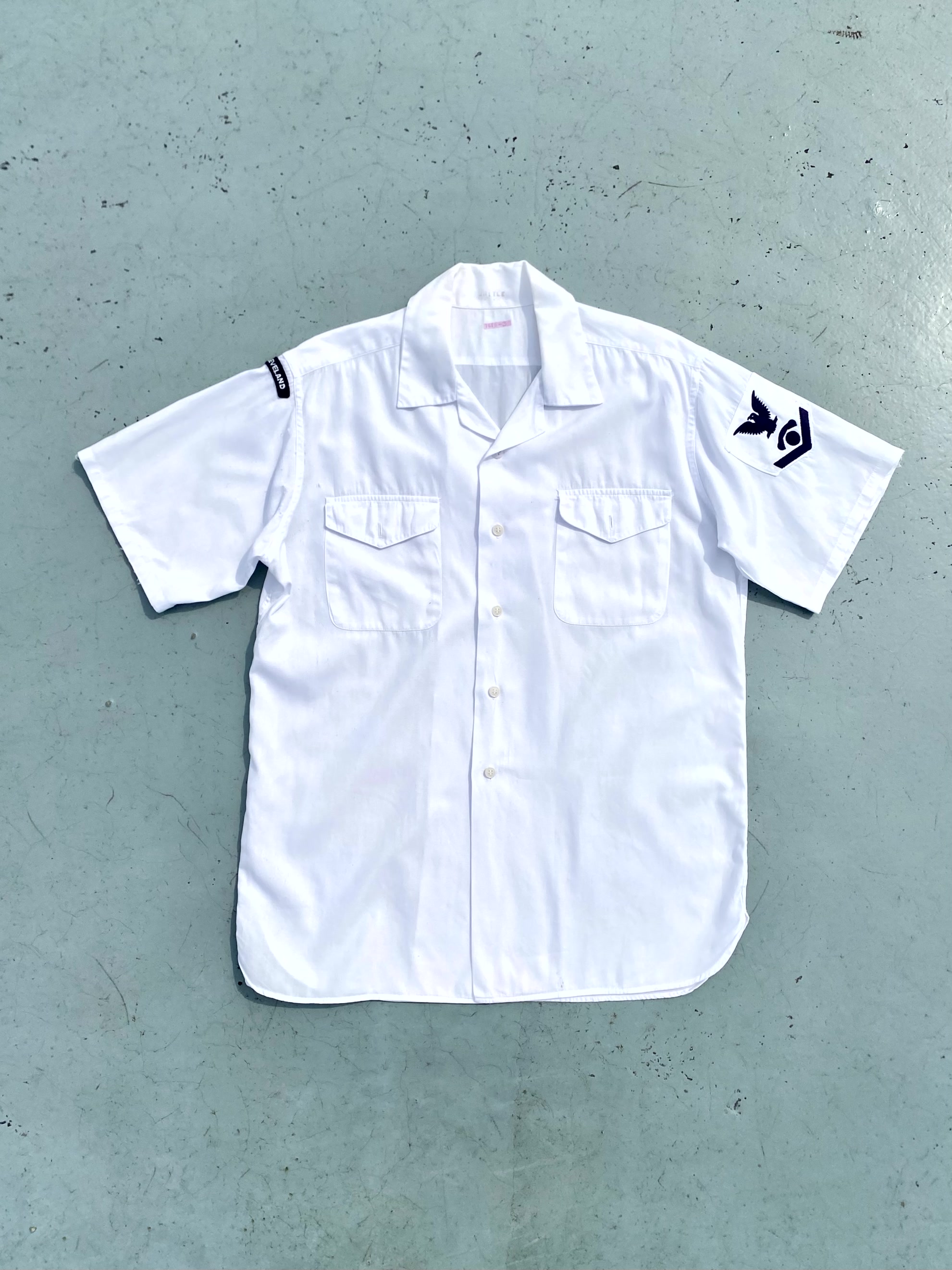 60&#039;s U.S Navy &#039;U.S.S. Cleveland&#039; Engineman Cotton Tropical Shirt 100~105 Size - 체리피커