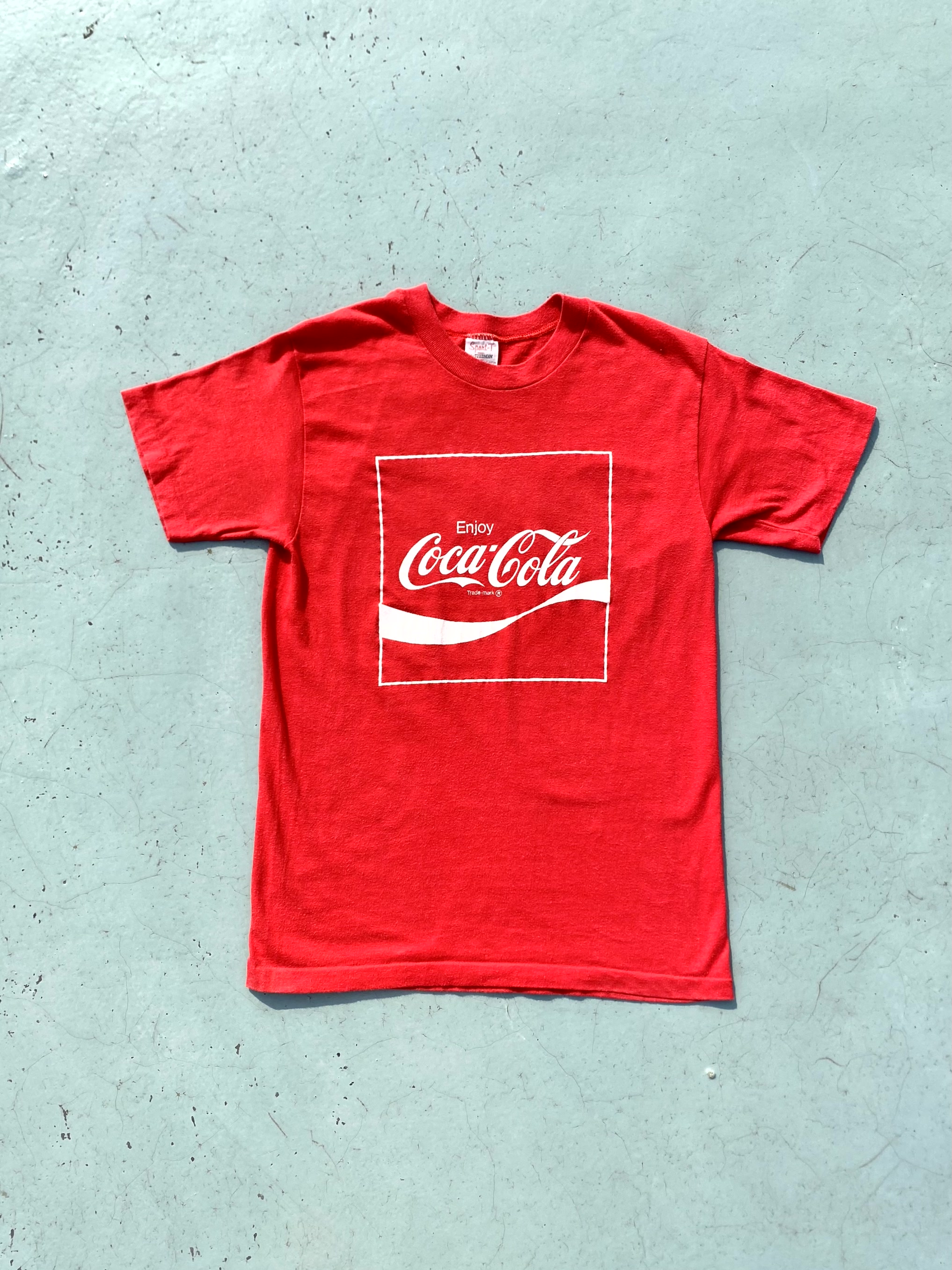 80&#039;s Coca Cola Single Stitch T-Shirt 44 1/2 ~55 for Women - 체리피커