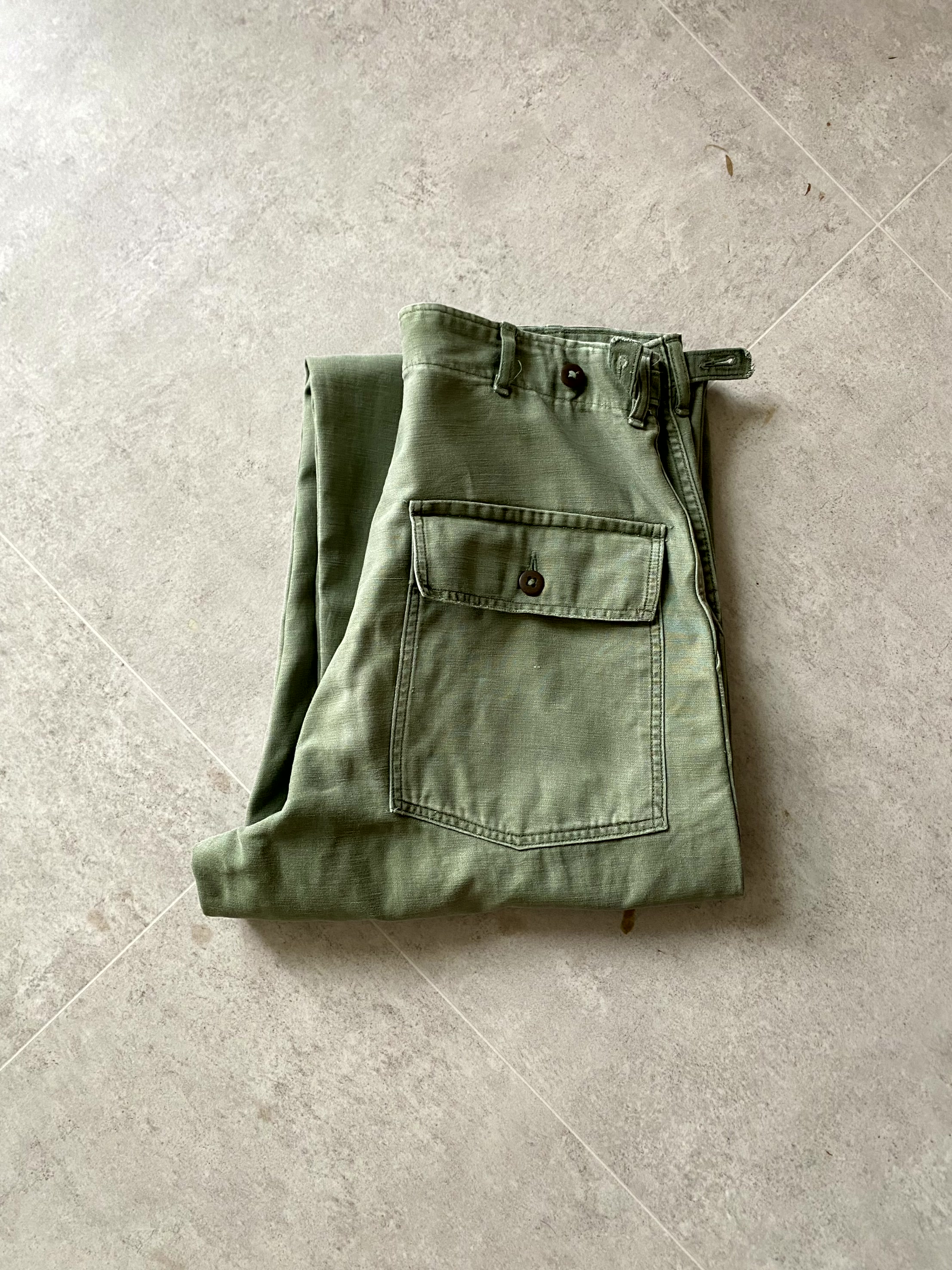 50&#039;s U.S. Army OG 107 Fatigue Pants 31~32 Size - 체리피커