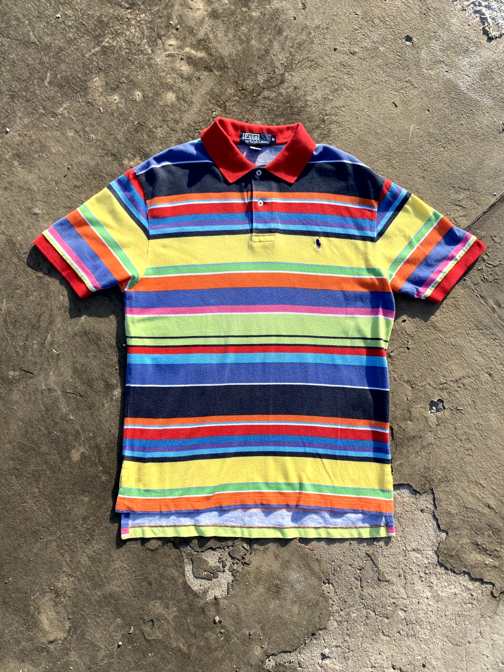Polo Ralph Lauren Multi Color Striped Pique Shirt M(100~103) - 체리피커