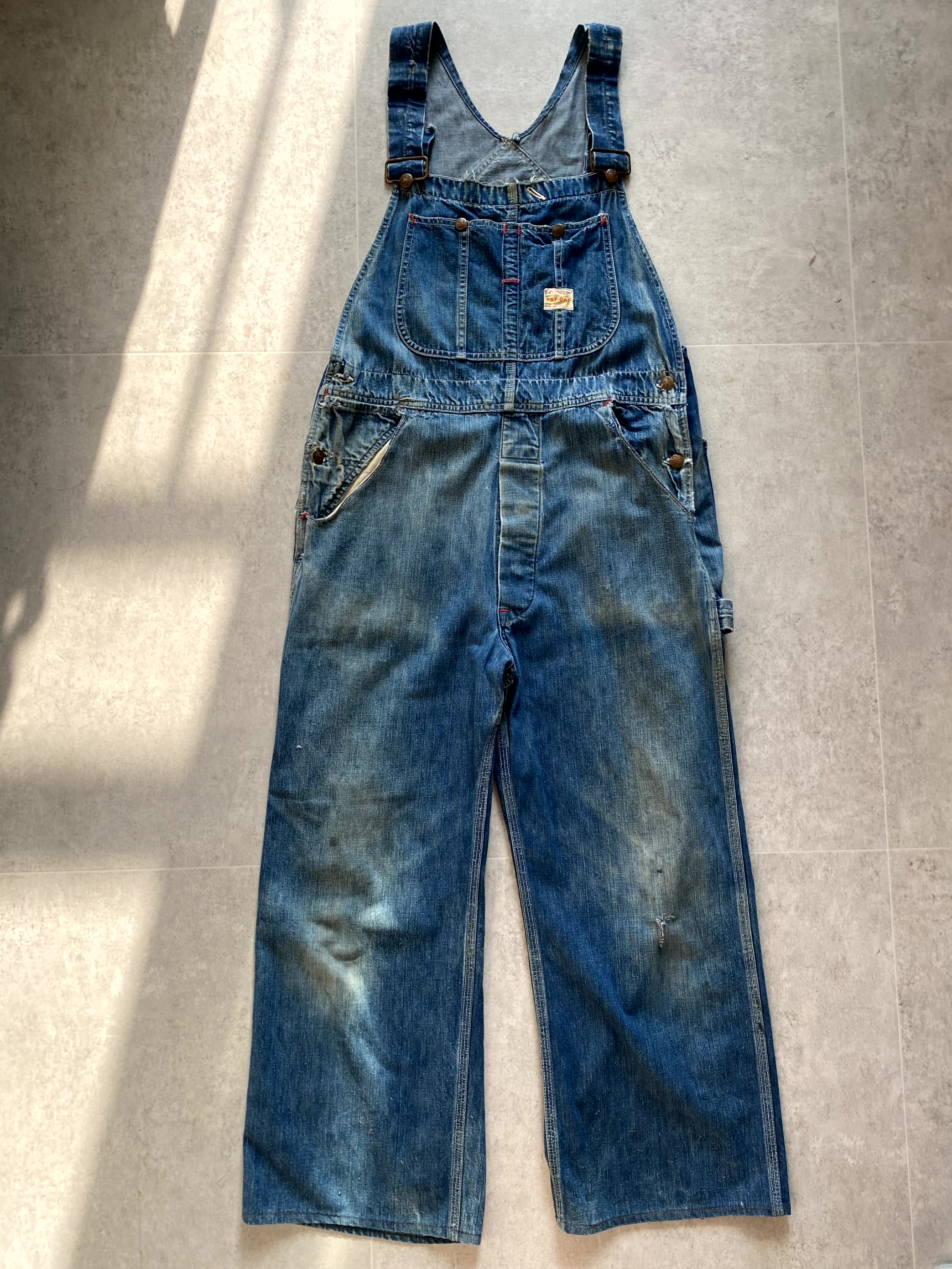 50&#039;s Penney&#039;s PAY-DAY Denim Overalls ~32 Size - 체리피커