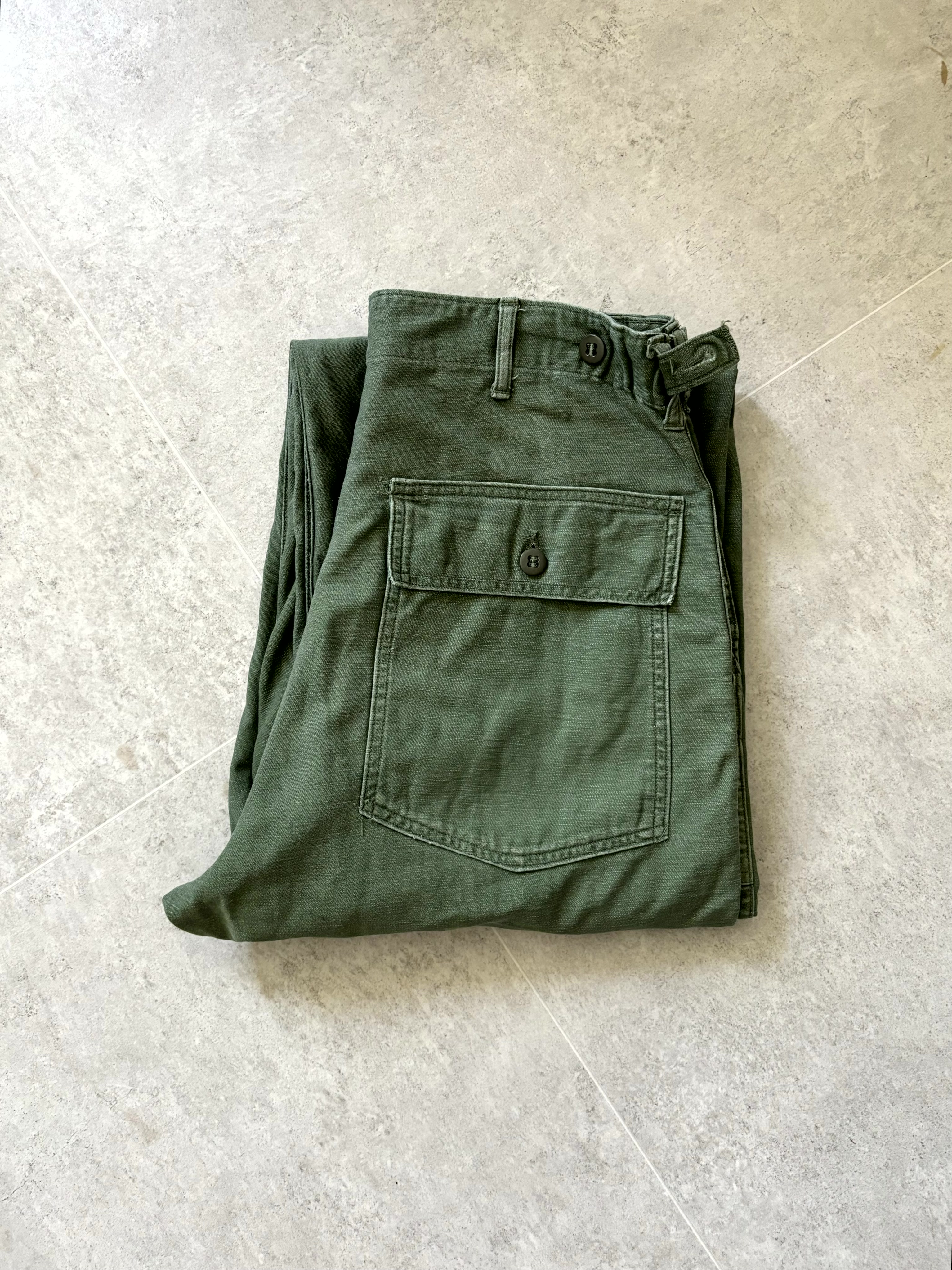 60&#039;s U.S. Army OG 107 Fatigue Pants 30~32 Size (Early Pattern) - 체리피커