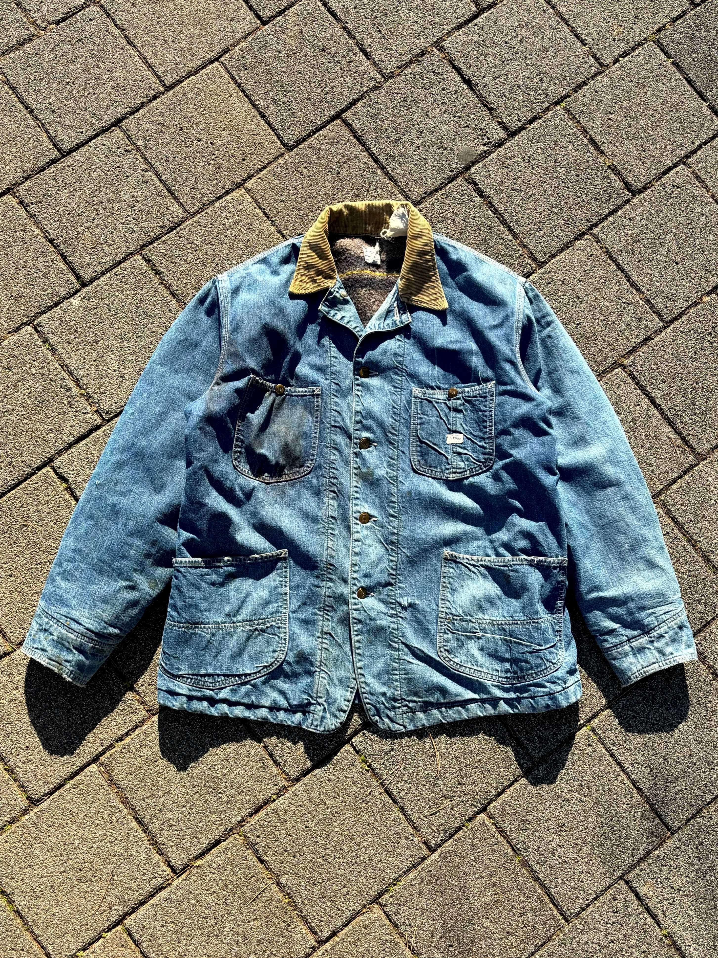 70&#039;s Lee 81-LJ Blanket Denim Chore Jacket 100~105 Size - 체리피커