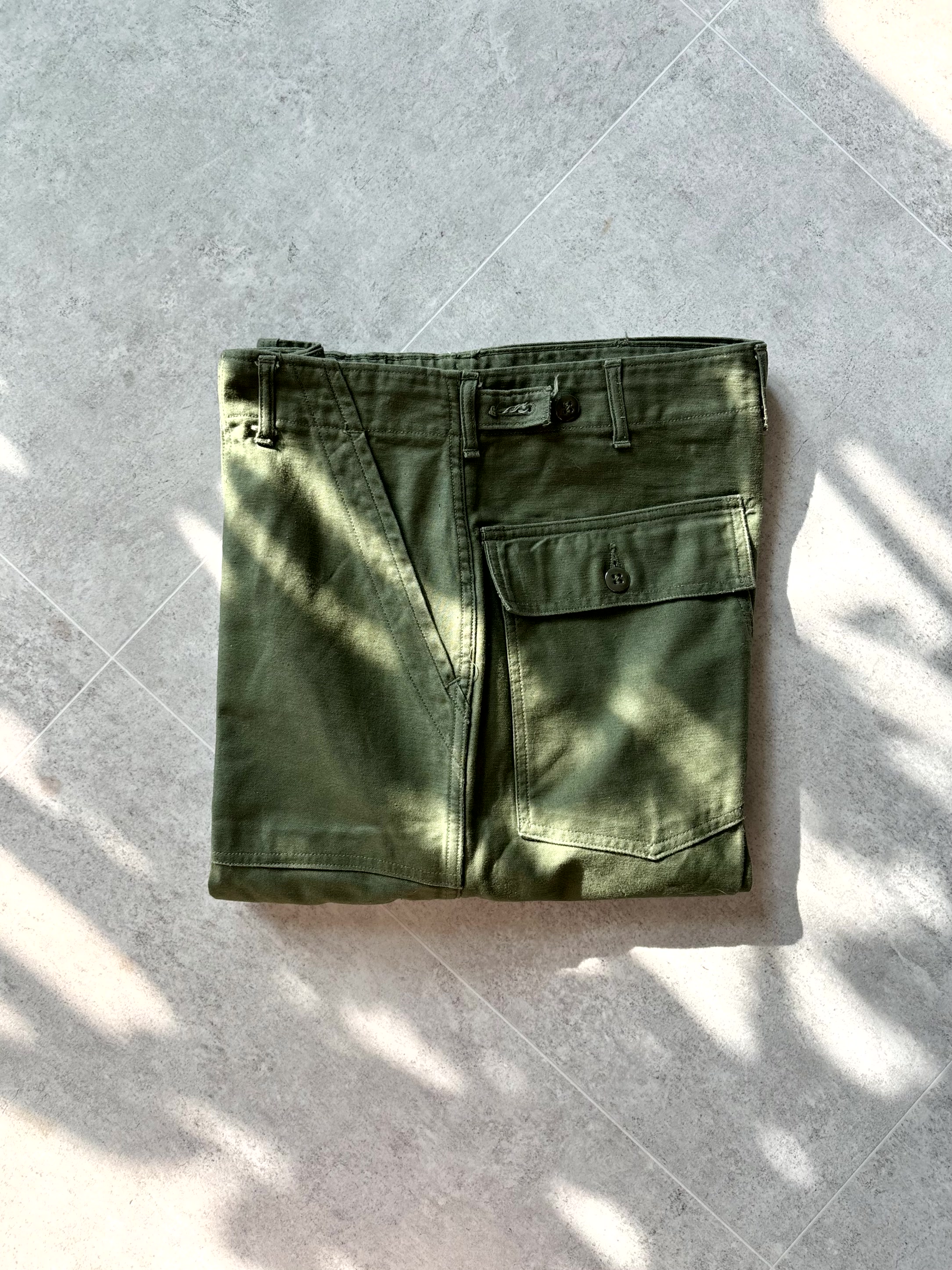 60&#039;s U.S. Army OG 107 Fatigue Pants 32~34 Size (Early Pattern) - 체리피커