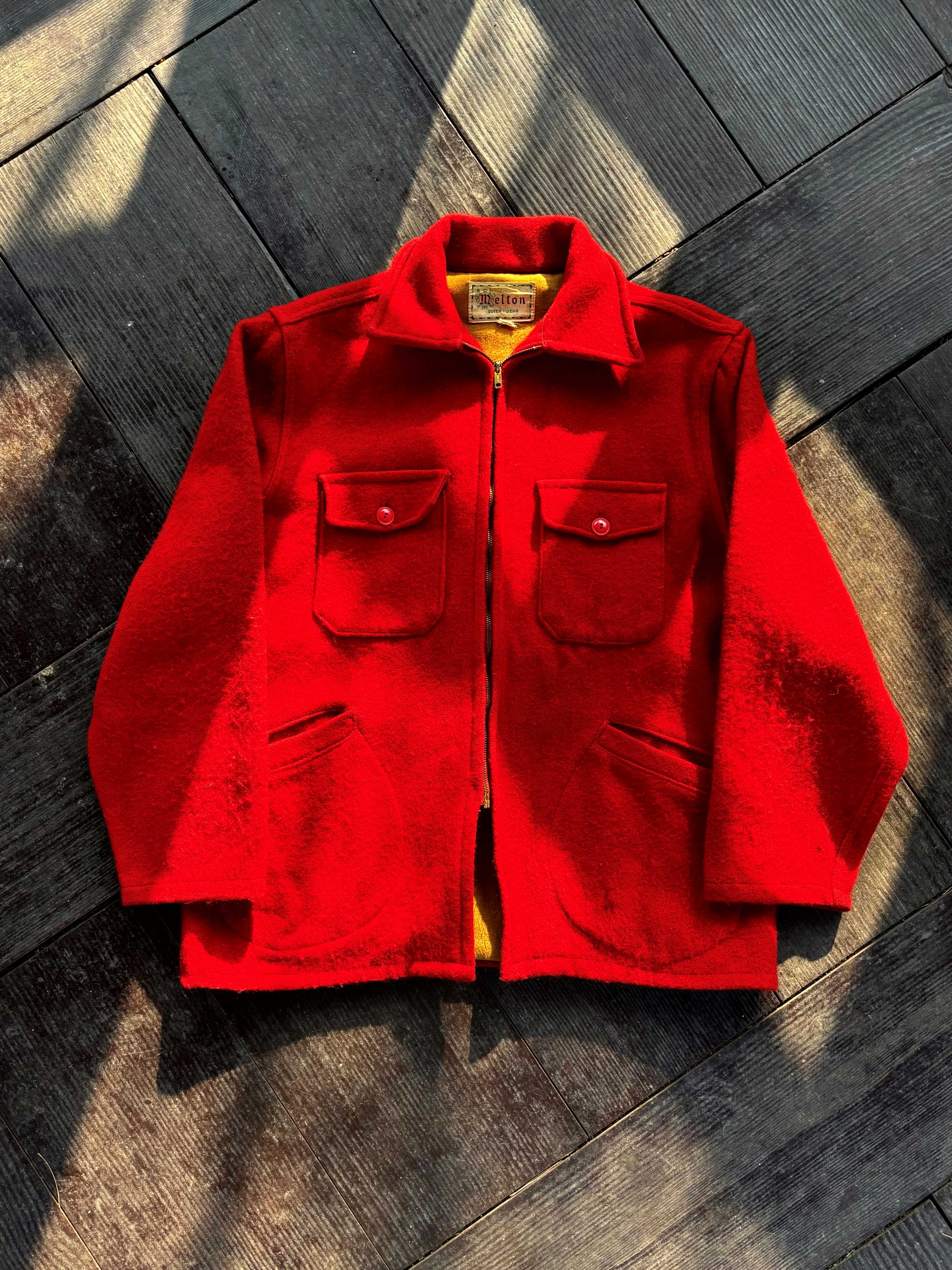 50&#039;s Melton Mackinaw Red Wool Hunting Jacket 44(~105) - 체리피커