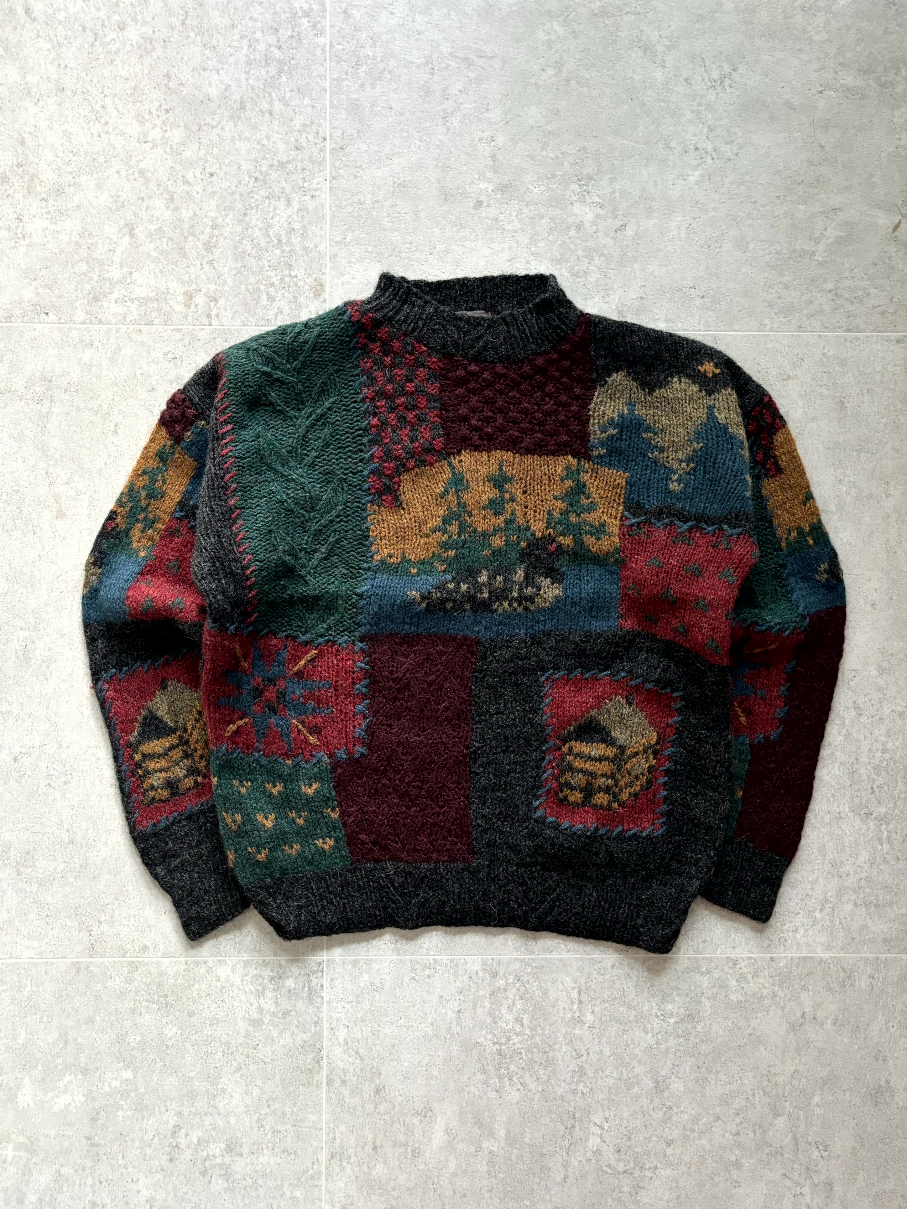 Woolrich Hand Knit Pattern Detail Wool Sweater M(100) - 체리피커