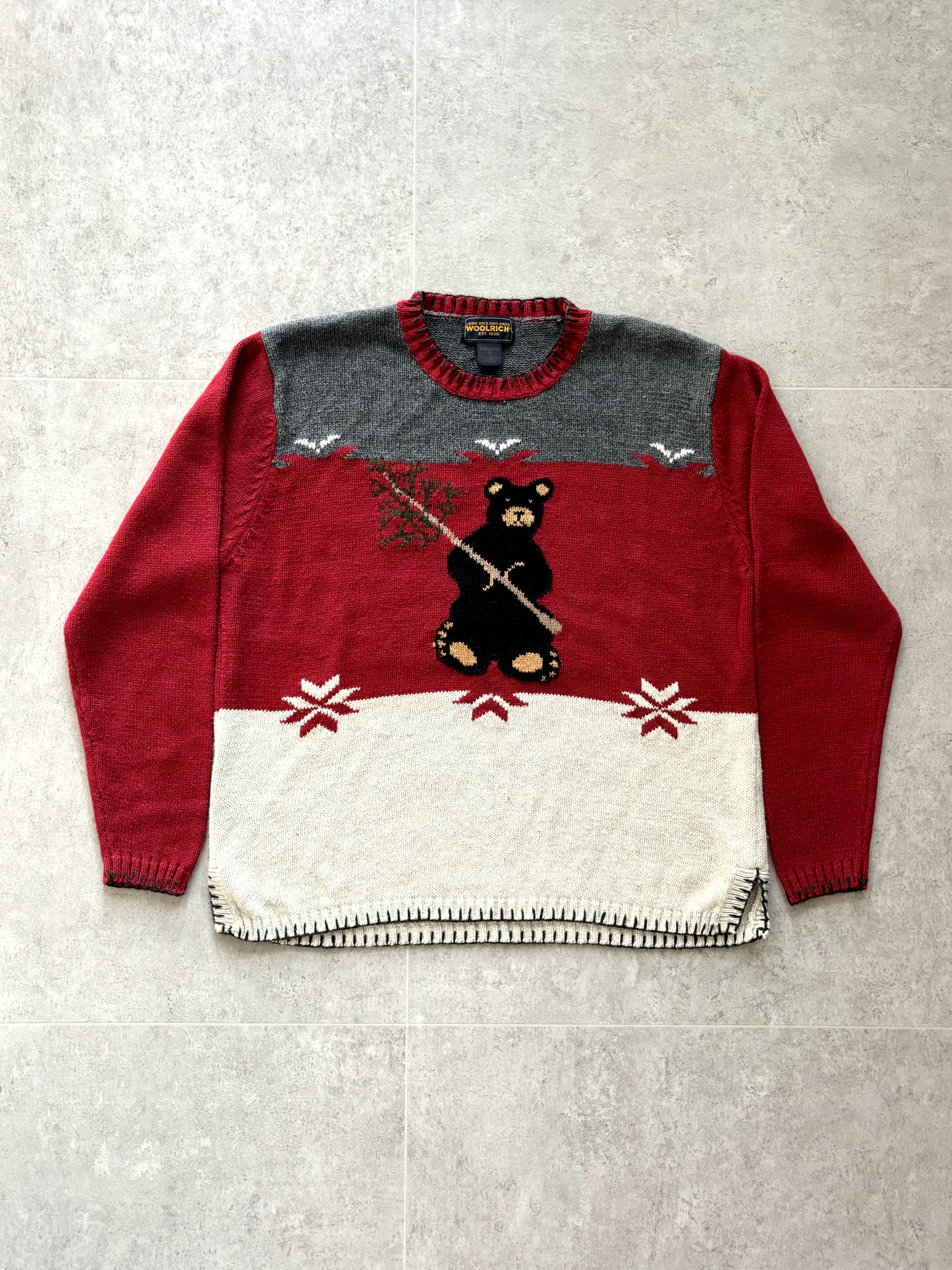 Woolrich Black Bear Knit Sweater Women&#039;s S(~55) - 체리피커