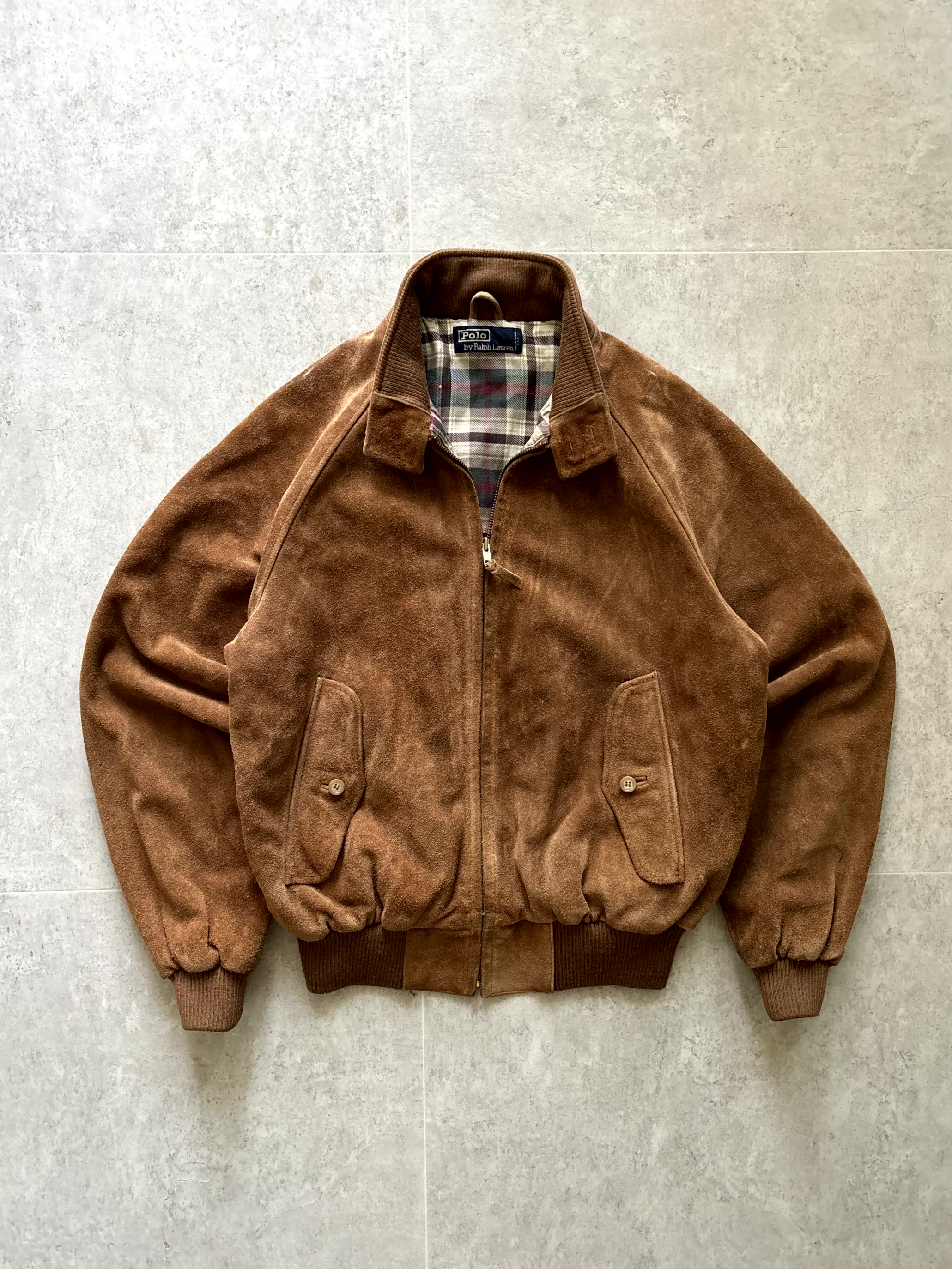 90&#039;s Polo Ralph Lauren Heavy Suede Harrington Jacket Loose 100 Size - 체리피커