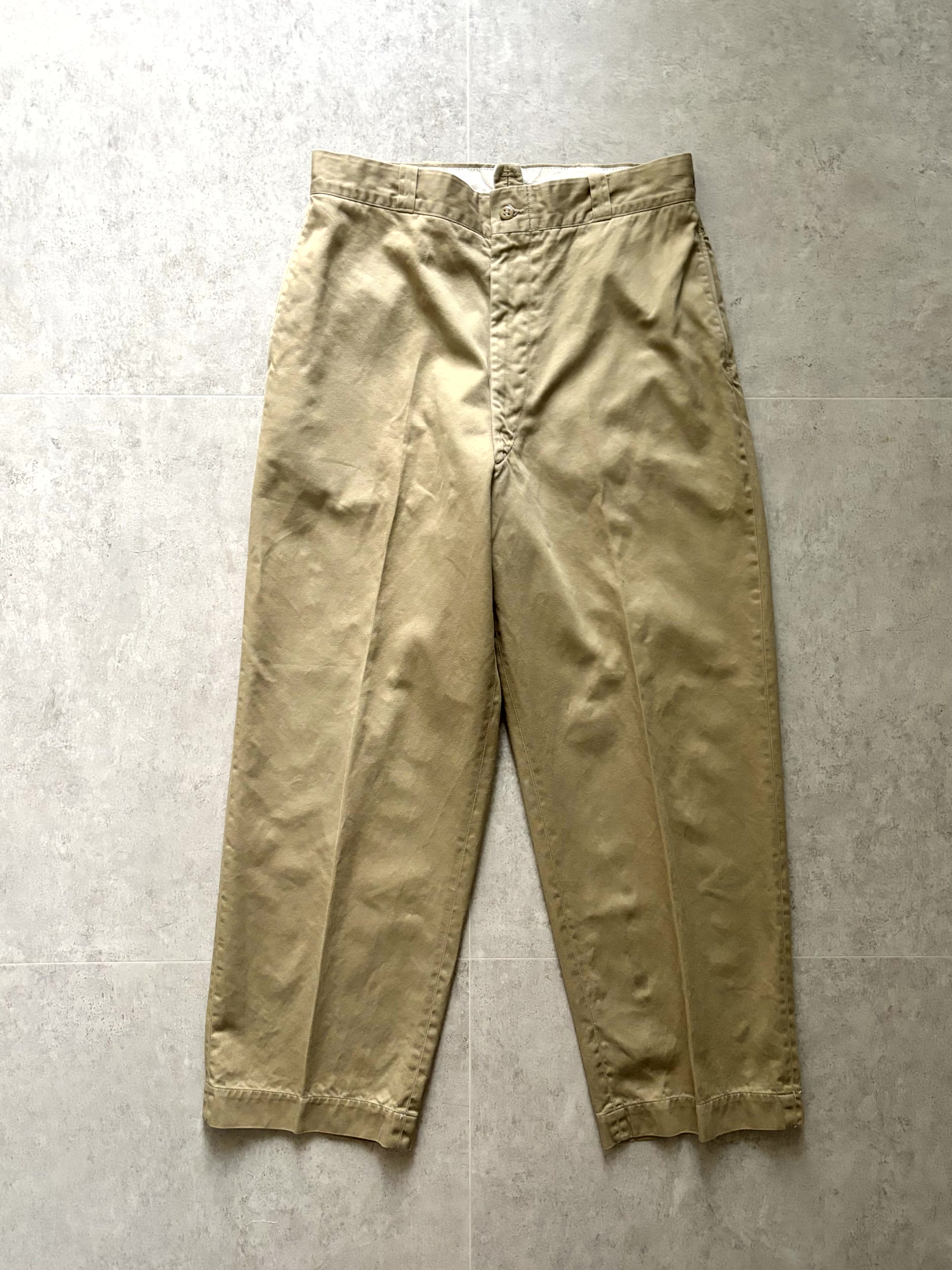 60&#039;s U.S. Army Khaki Officer Chino Trousers 31~32 Size - 체리피커