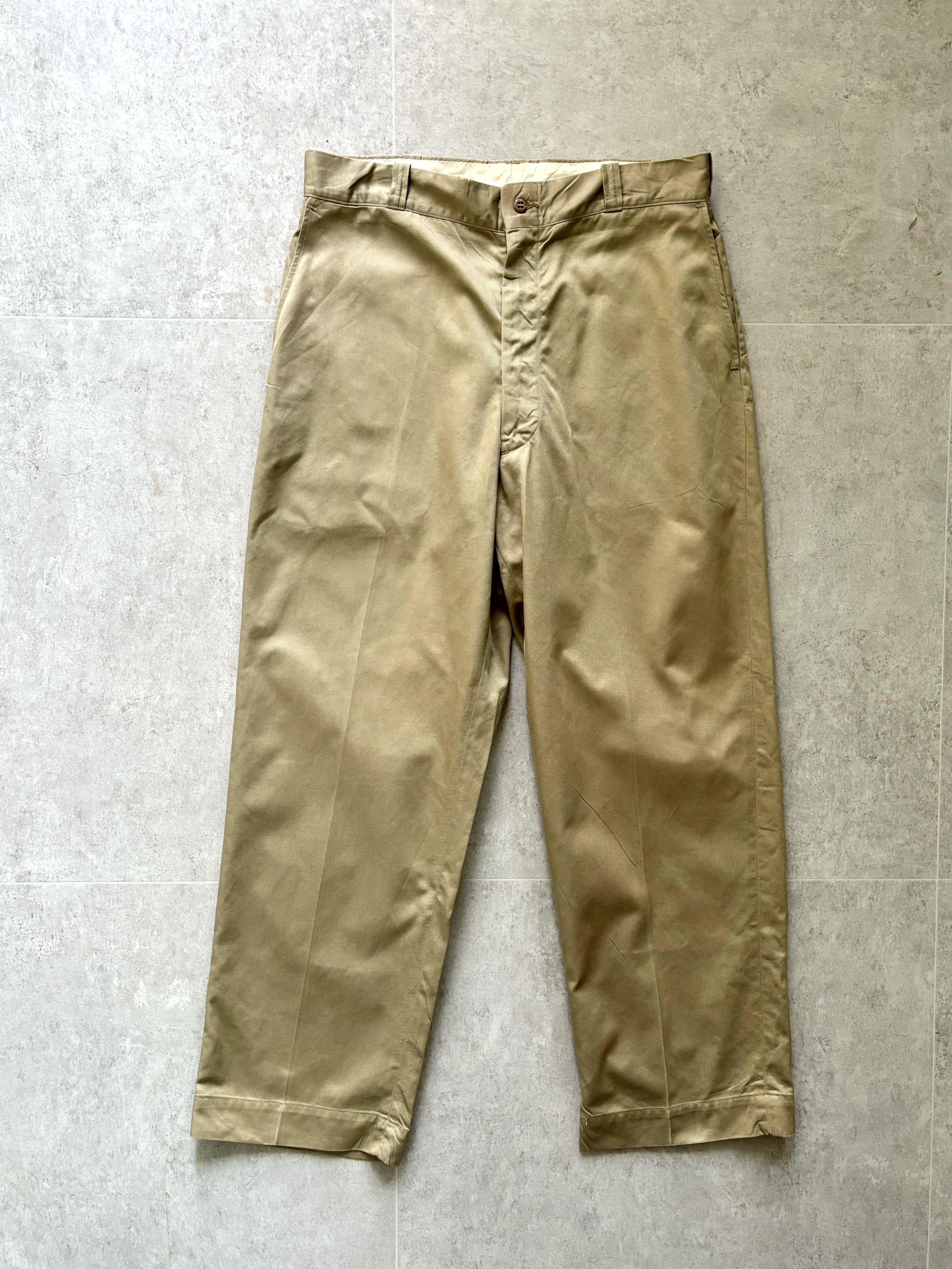 60&#039;s U.S. Army Khaki Officer Chino Trousers 32 Size - 체리피커