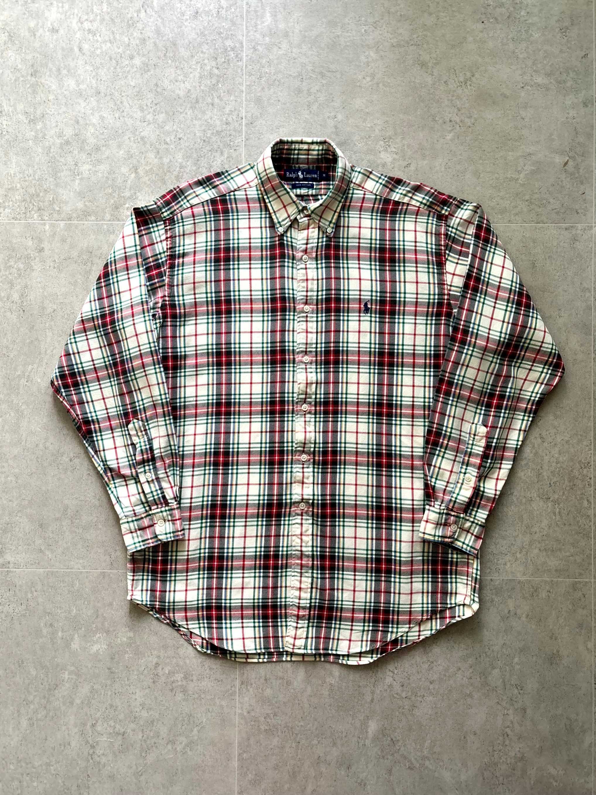 90&#039;s Polo Ralph Lauren Checked Cotton Shirt M(~105) - 체리피커
