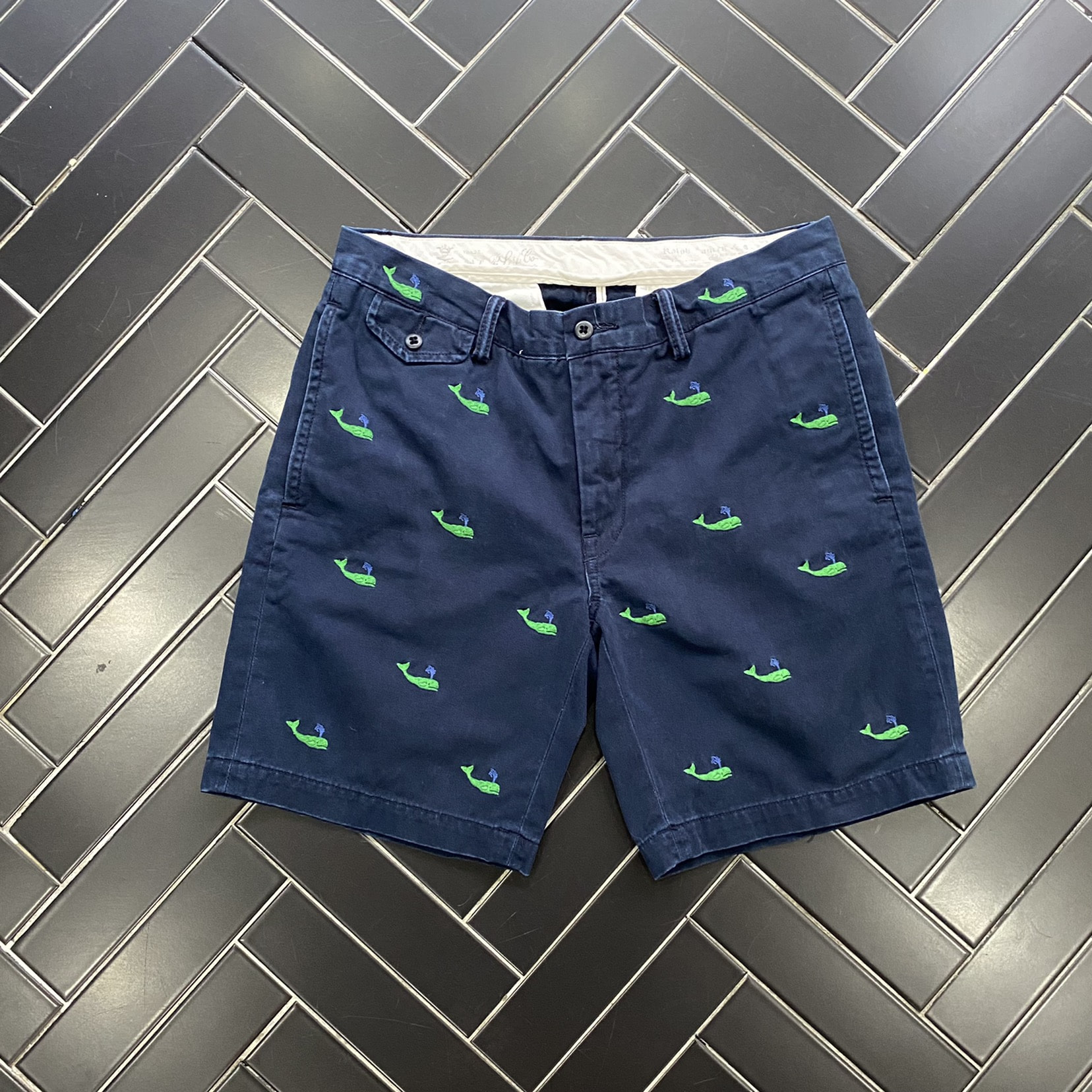 Polo Ralph Lauren Whale Embroidered Navy Shorts 32(30~31) - 체리피커