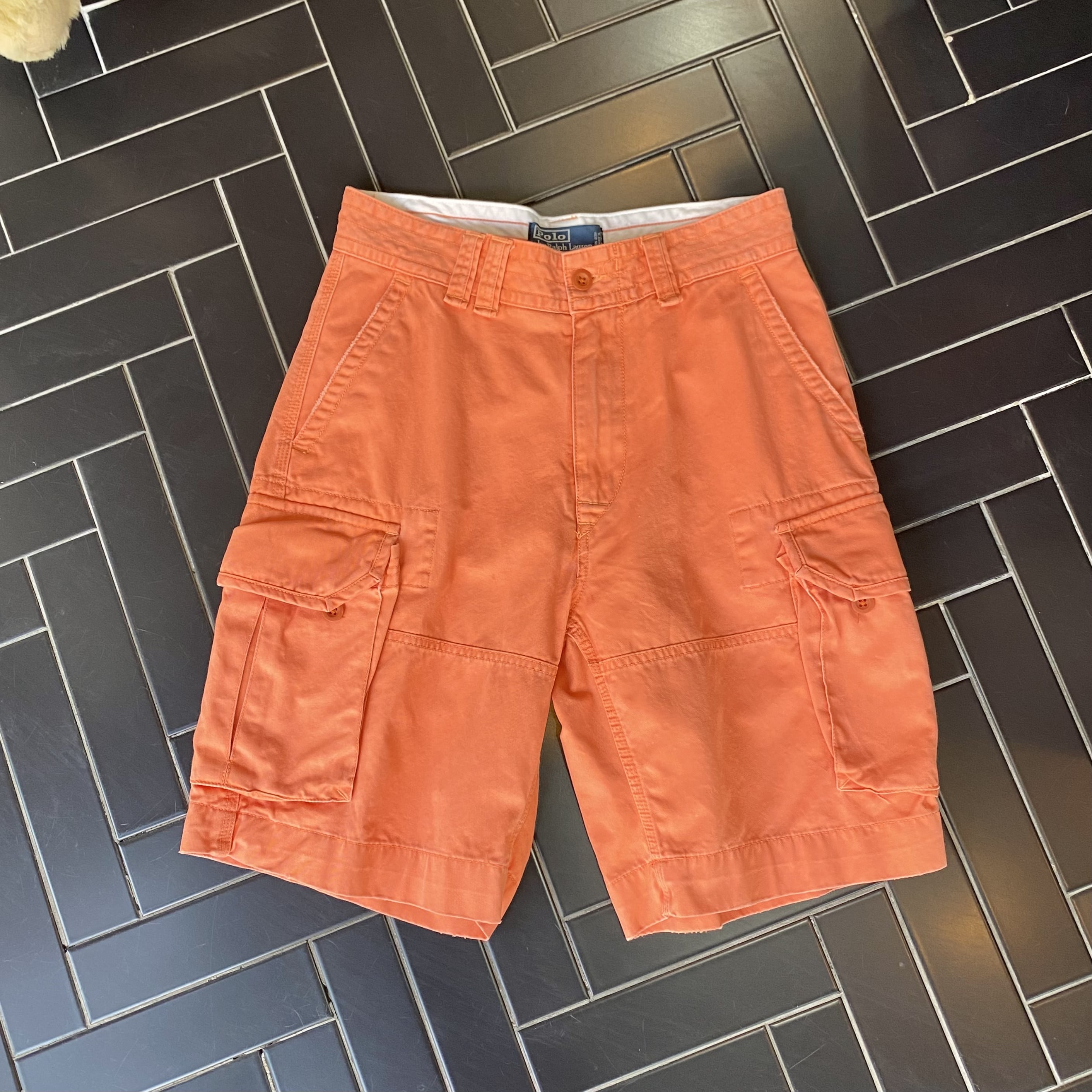 Polo Ralph Lauren Neon Orange Military Cargo Shorts 30 - 체리피커