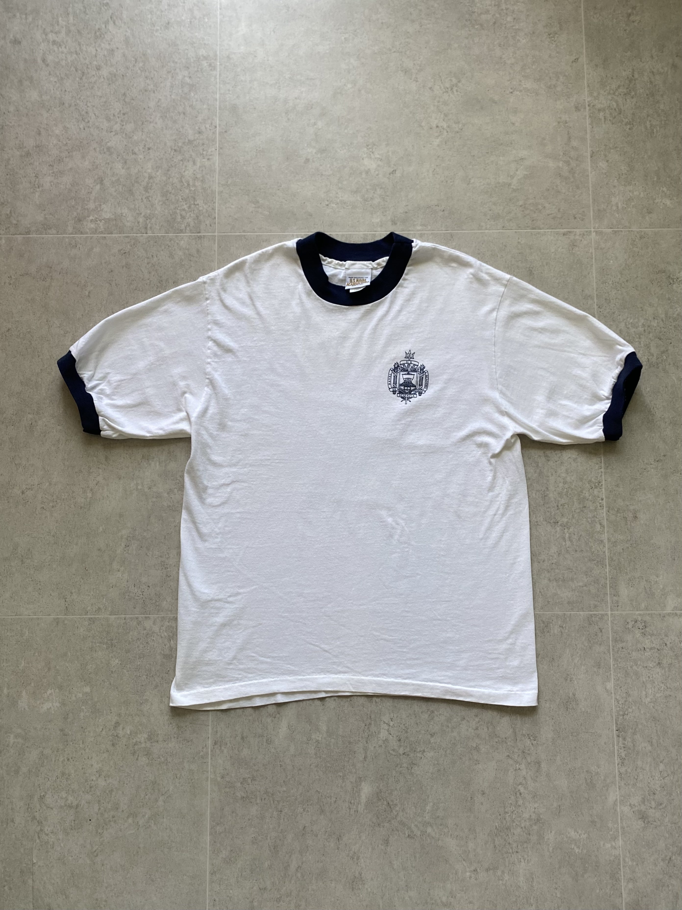90&#039;s U.S. Naval Academy Ringer T-Shirt L(100~105) - 체리피커