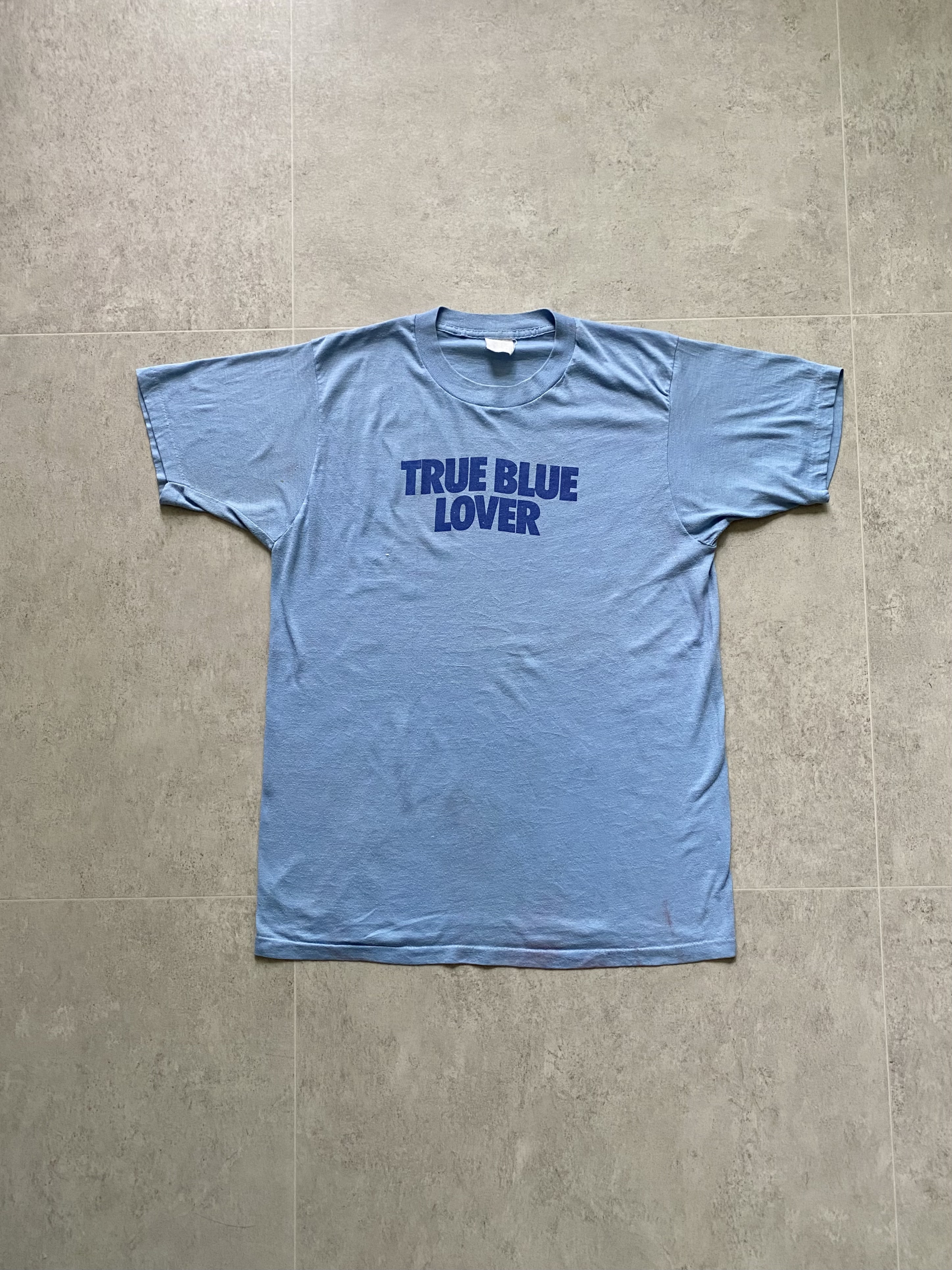 80&#039;s &#039;True Blue Lover&#039; Vintage Single Stitch T-Shirt 95~100 - 체리피커