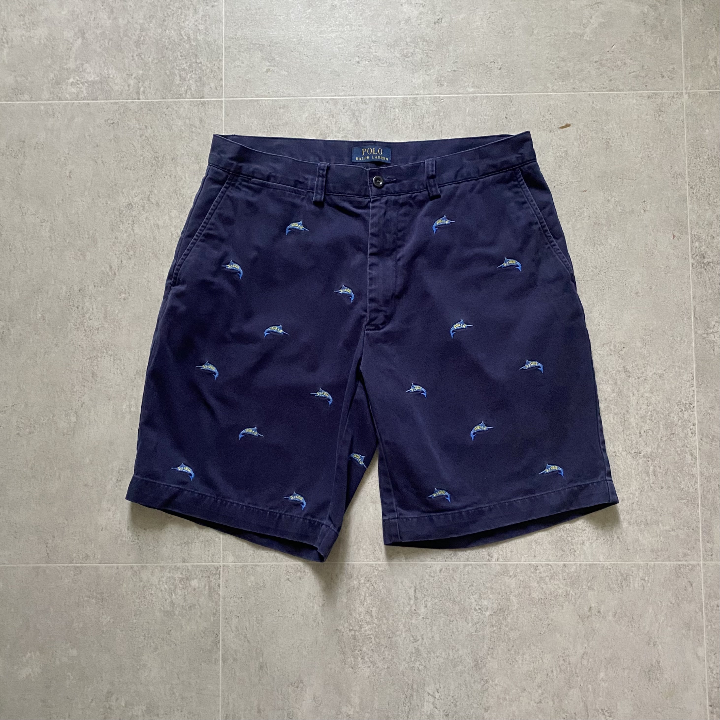 Polo Ralph Lauren Striped Marlin Embroidered Shorts 33 Size - 체리피커