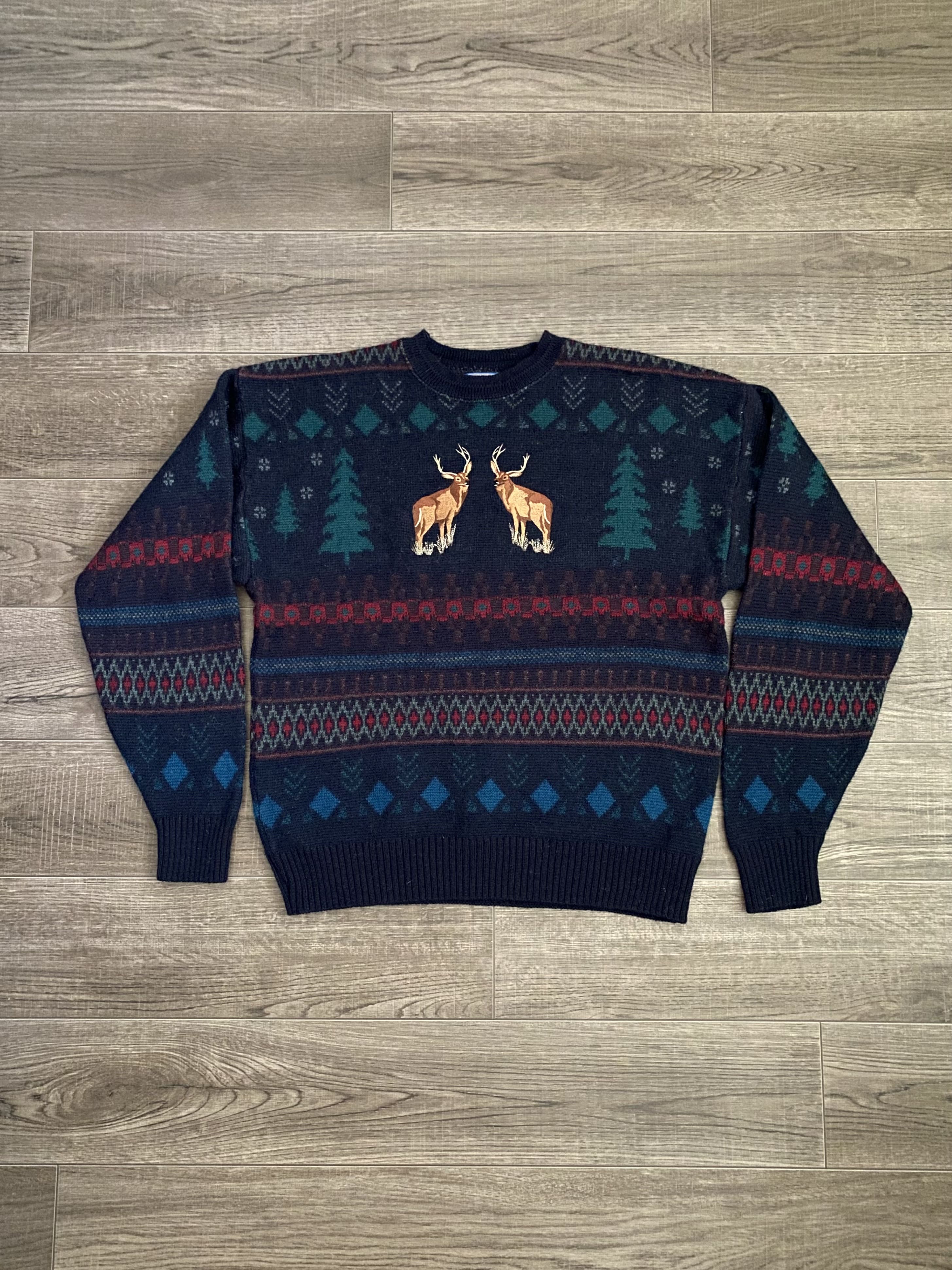 90&#039;s Pendleton Deer Pure Virgin Wool Sweater L(100~105) Made in U.S.A - 체리피커
