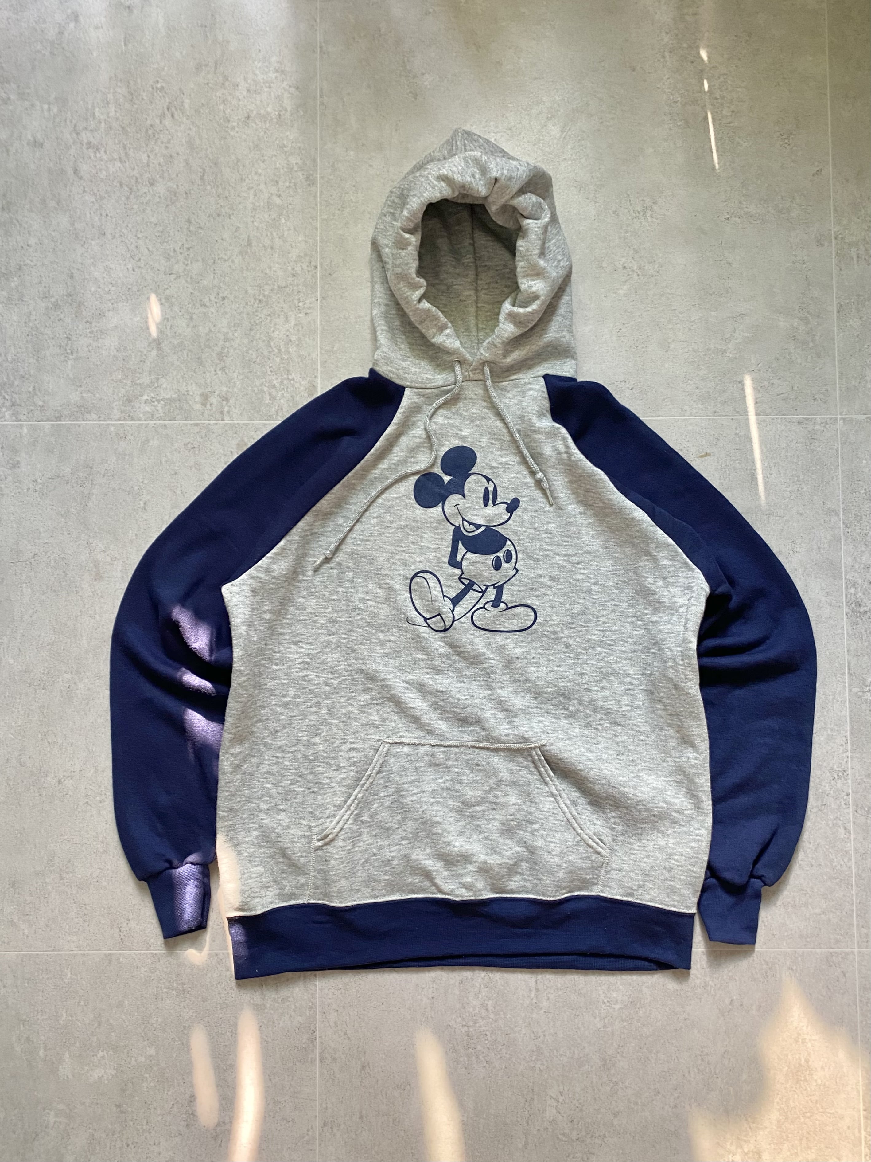 80&#039;s Walt Disney Original Mickey Mouse Hood Sweatshirt XL(100~105) - 체리피커