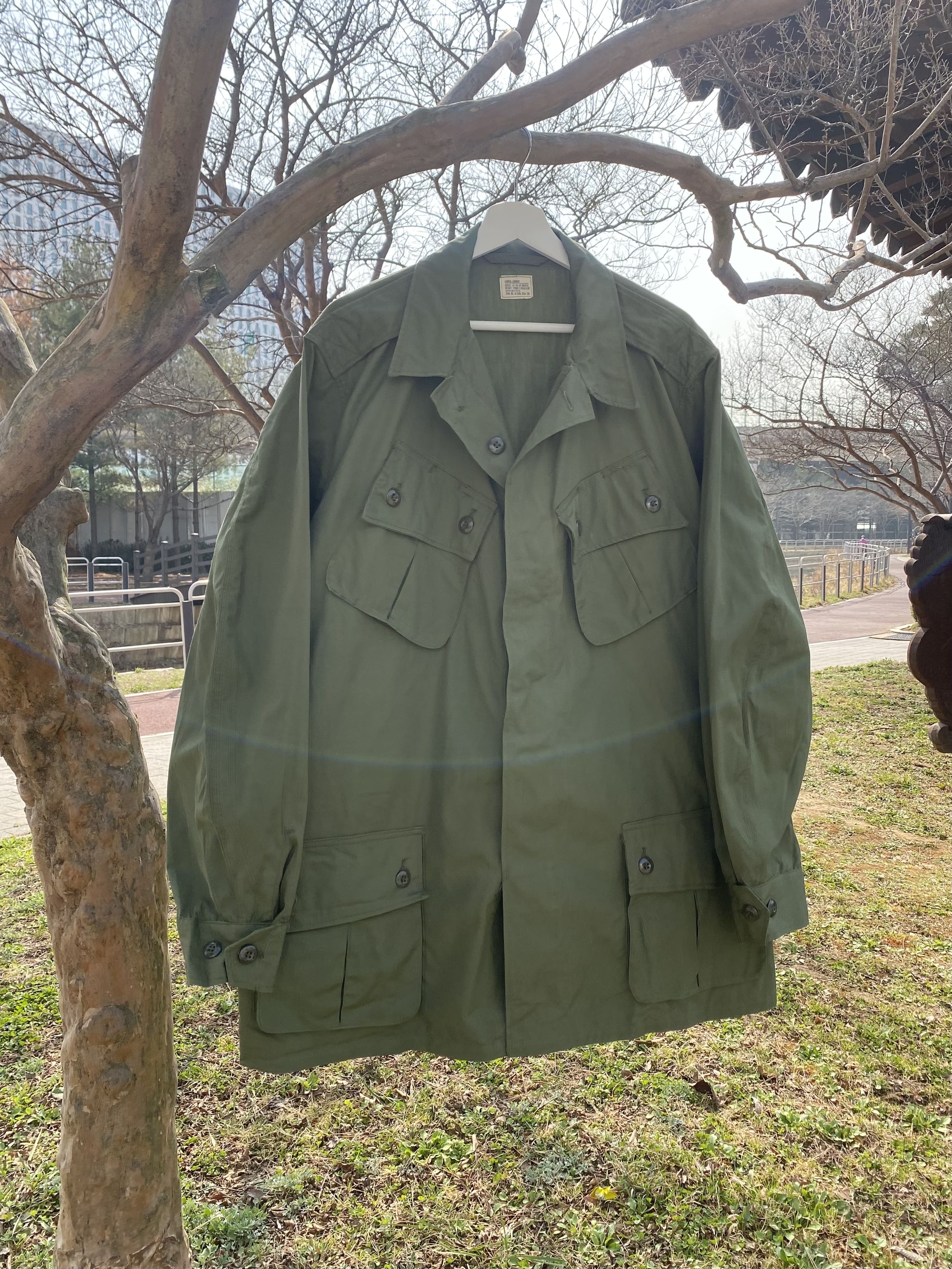 (Deadstock) Super Rare 60&#039;s U.S Army 1st Pattern Jungle Tropical Jacket L-L(105~110) - 체리피커