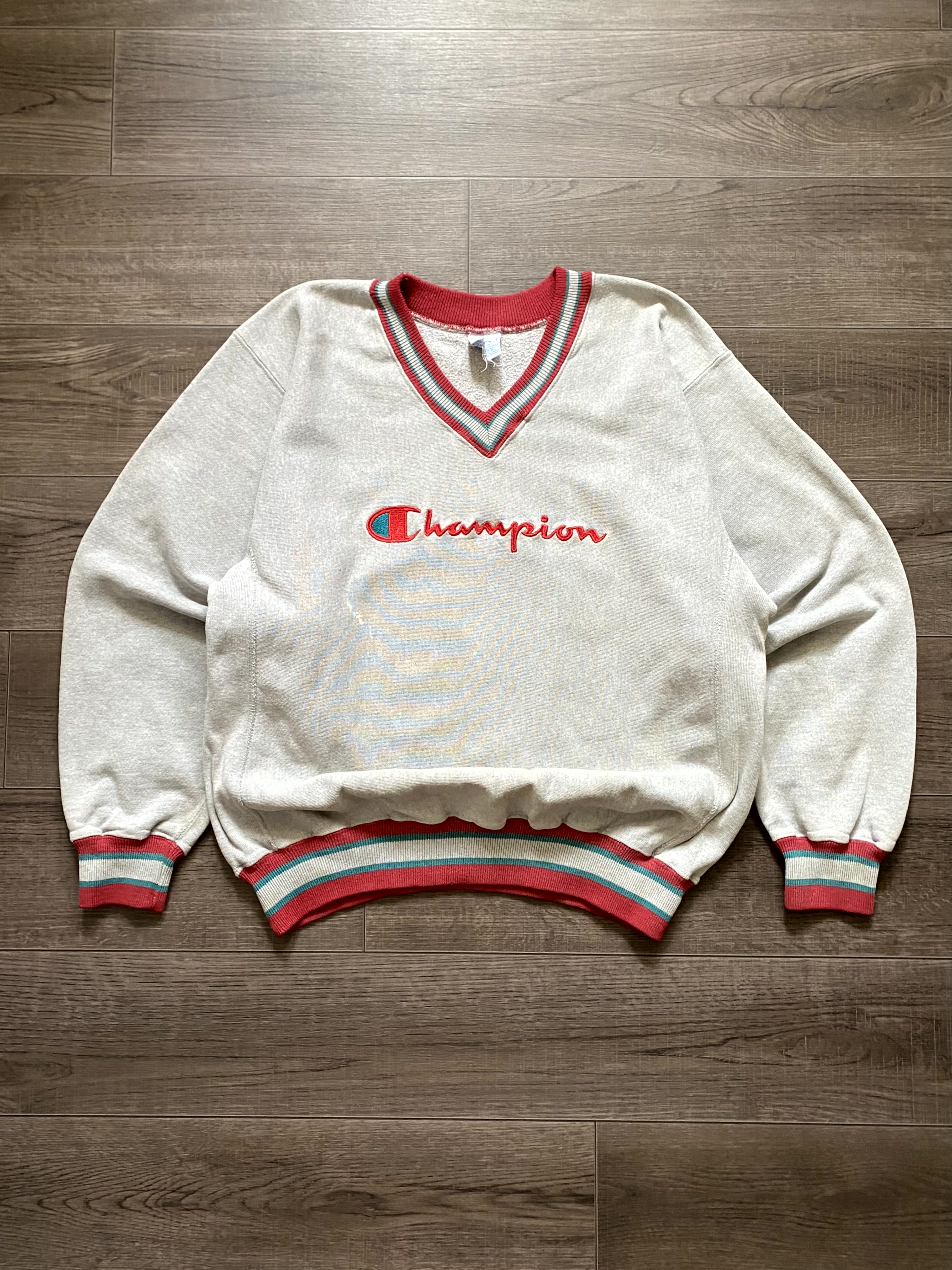 90&#039;s Champion Reverse Weave V-Neck Sweatshirt L(100~105) - 체리피커