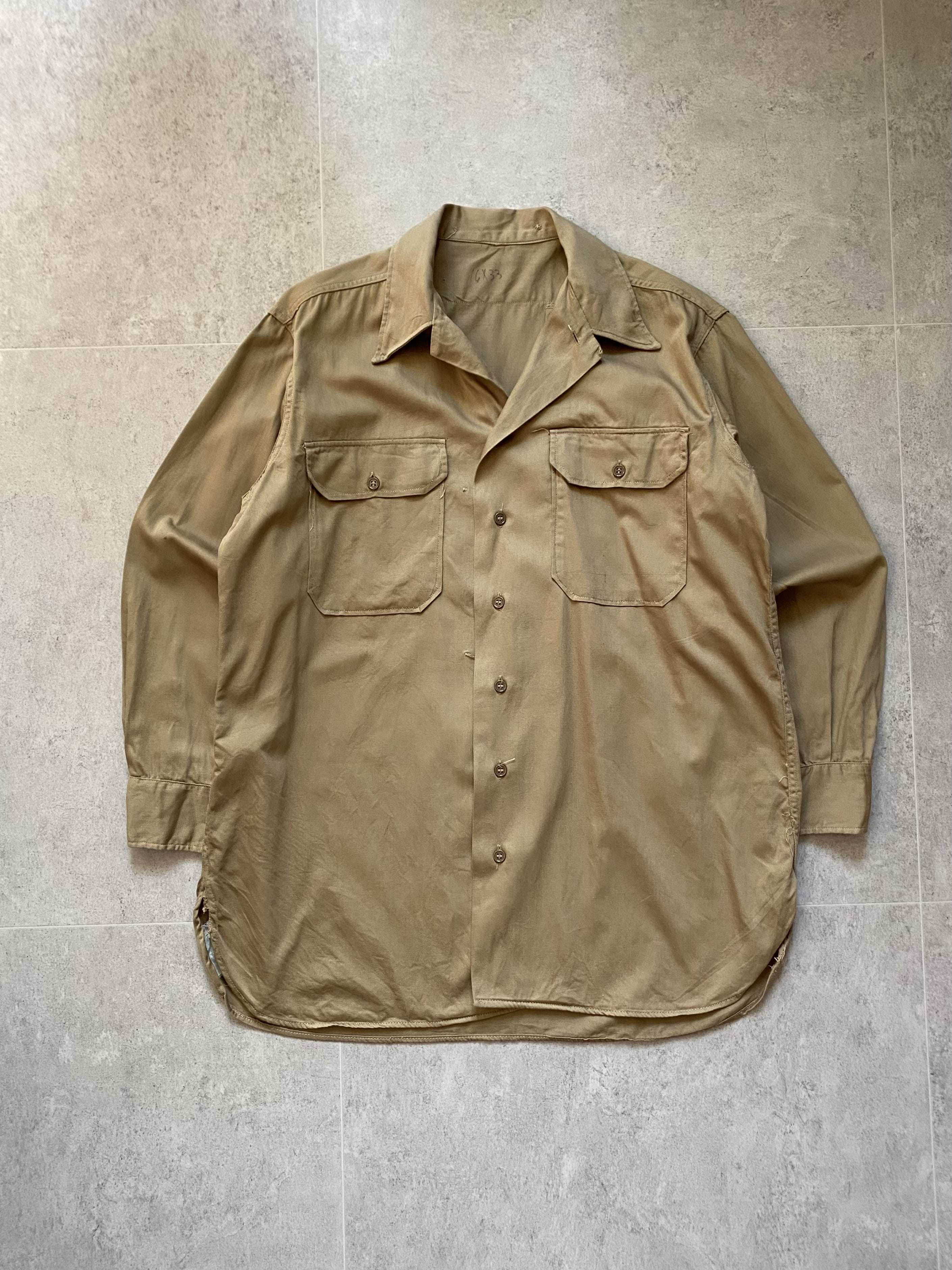1940&#039;s U.S. Army Khaki Officer Shirt 16-33(~105) - 체리피커
