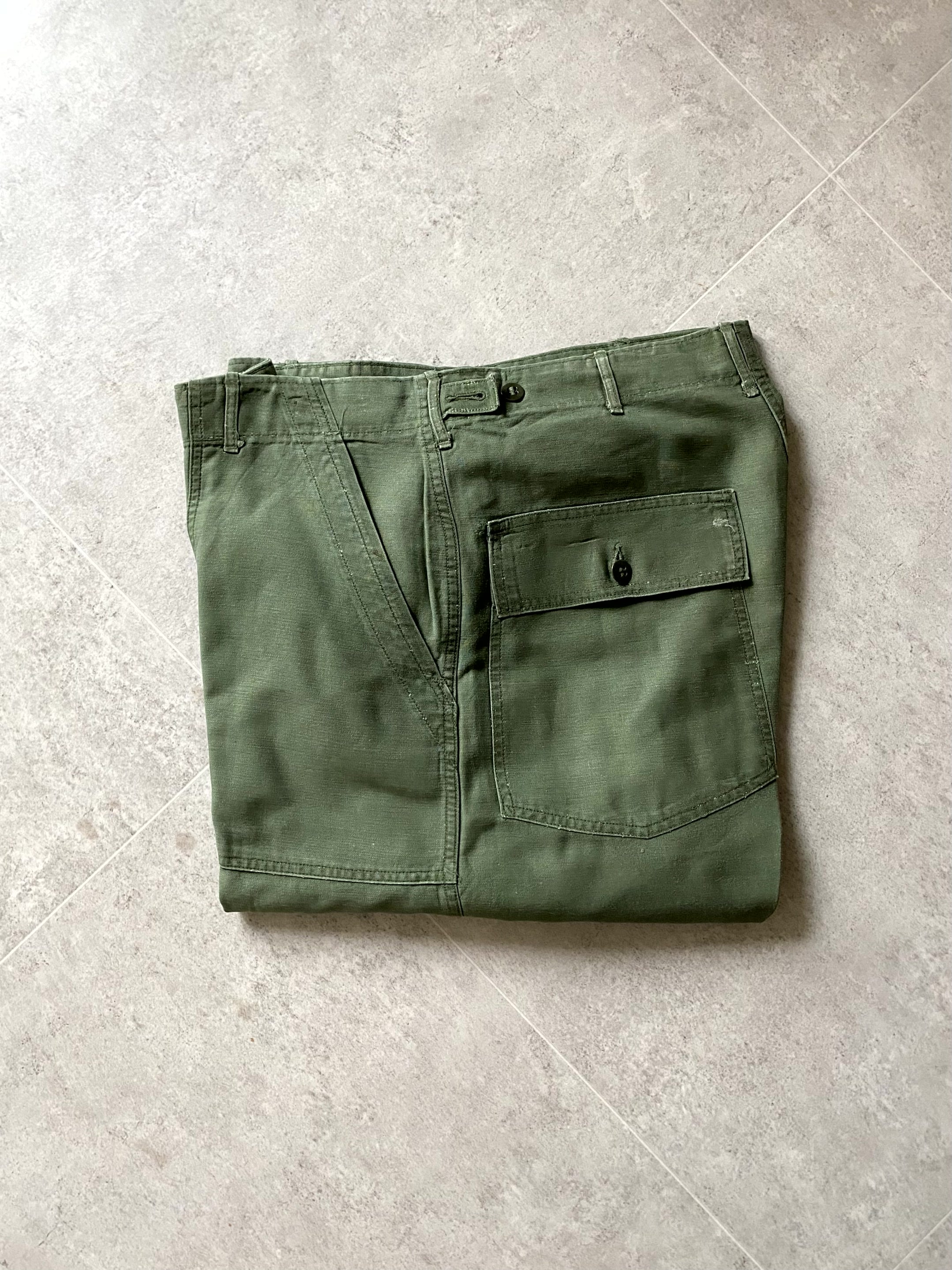 60&#039;s U.S Army OG 107 Fatigue Trousers 36~38 Size(Early Pttn) - 체리피커