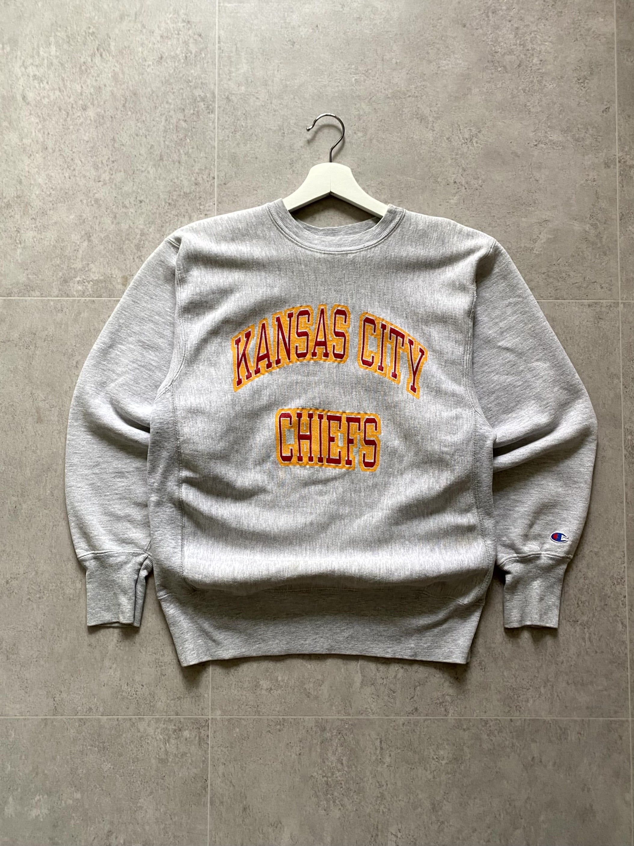 90&#039;s Champion &#039;KANSAS CITY CHIEFS&#039; Reverse Weave Sweatshirt 100 Size - 체리피커